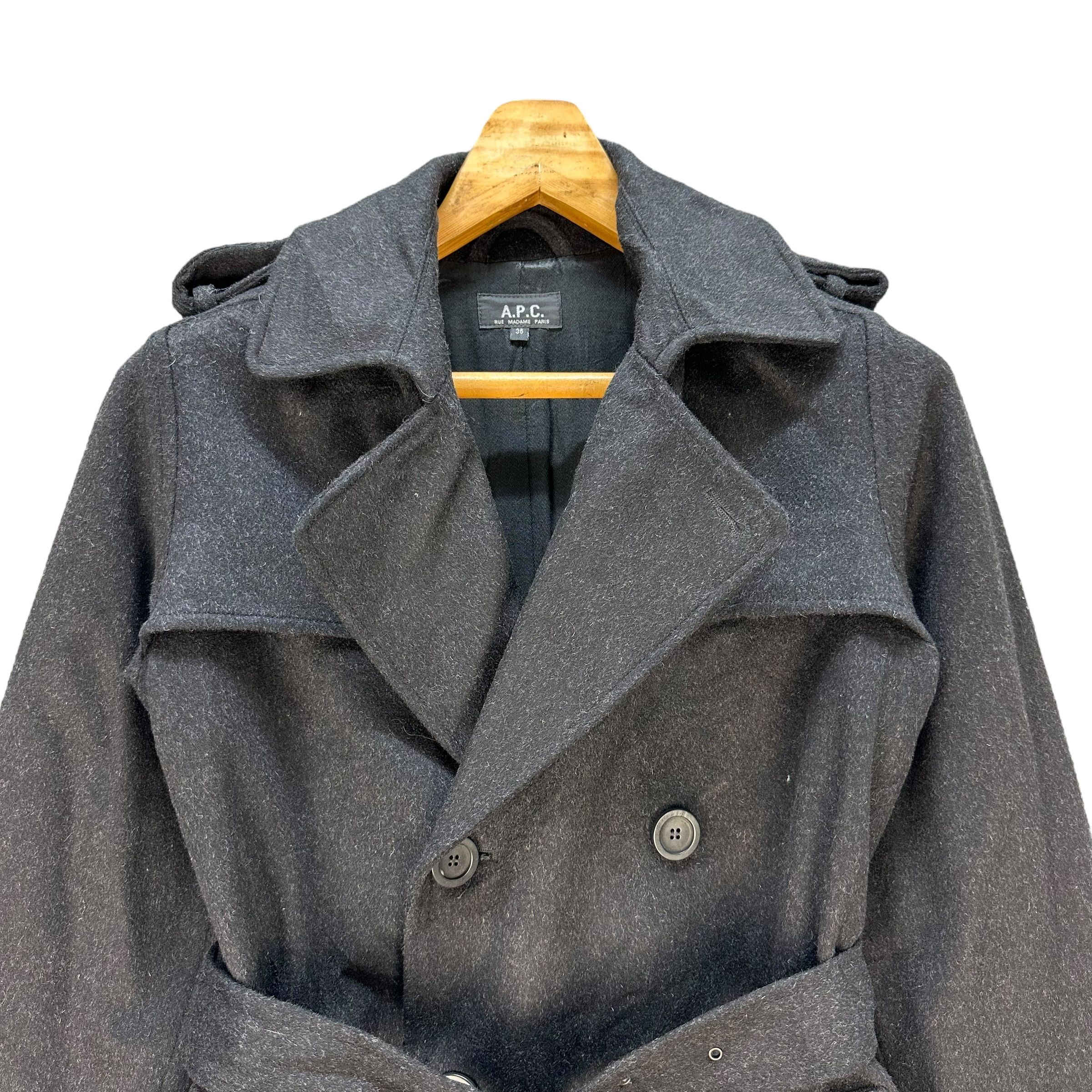 A.P.C. A.P.C. Wool Blend Double Breasted Trench Coat #A80-1925 Size XS / US 0-2 / IT 36-38 - 2 Thumbnail