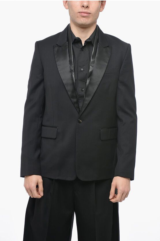 image of Amiri Og1Mm0424 Wool Texed Jacket In Black, Men's (Size Large)