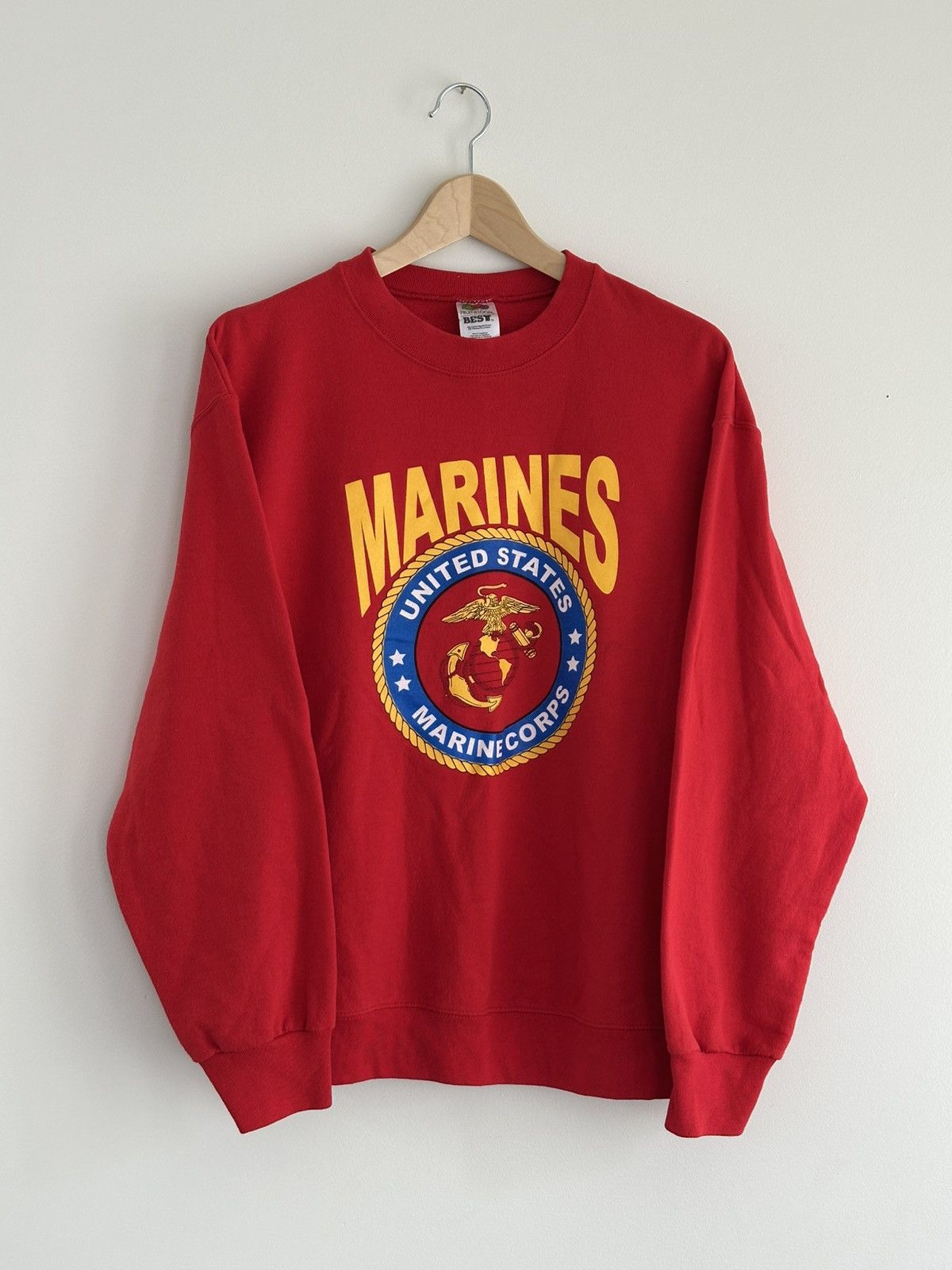 Fruit Of The Loom × Vintage Vintage 90s United States Marines USMC Big Logo Crewneck L Size US L / EU 52-54 / 3 - 1 Thumbnail