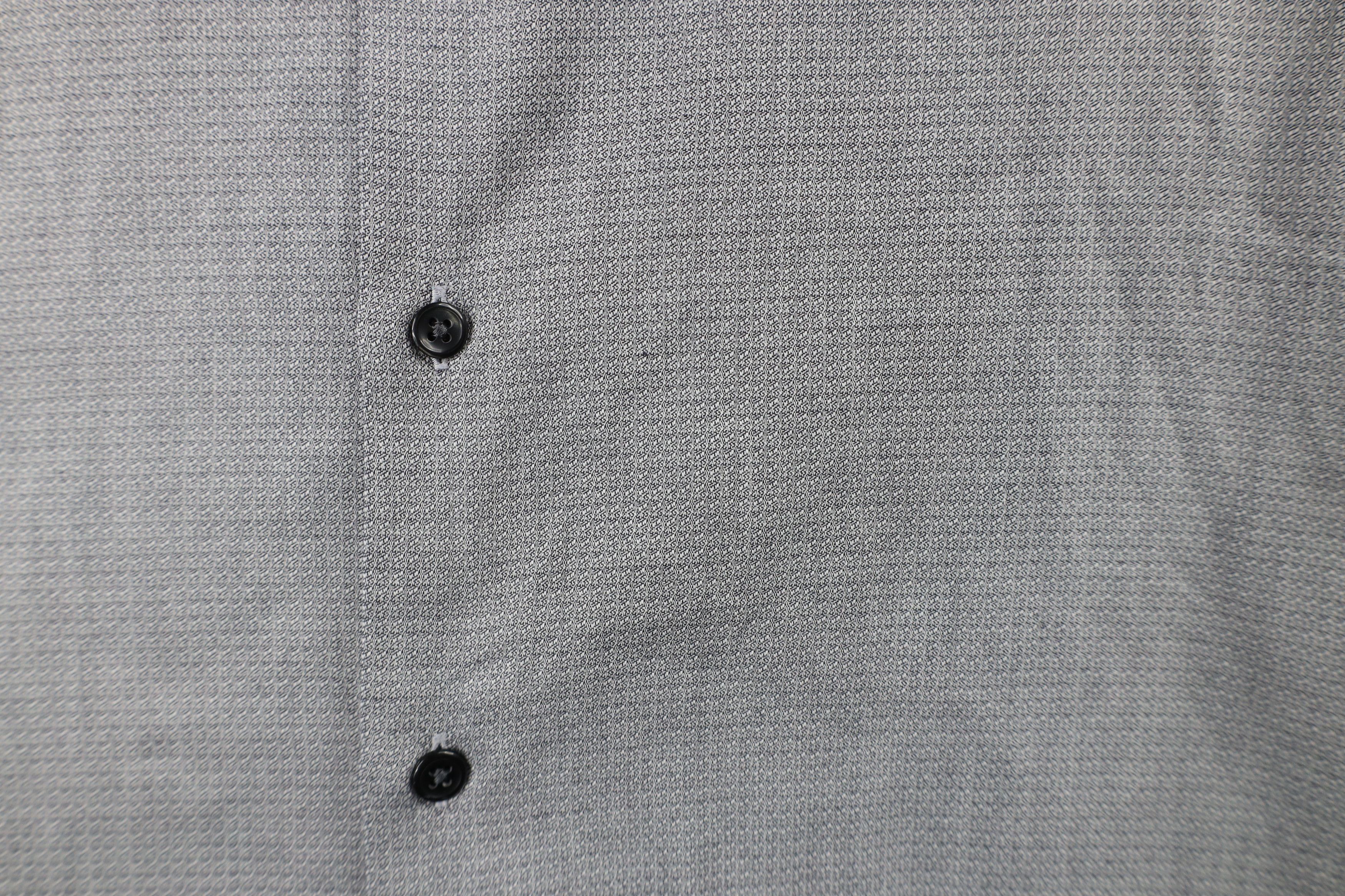 Hugo Boss × Vintage Vintage Hugo Boss Geometric Collared Button Dress Shirt Gray Size US M / EU 48-50 / 2 - 5 Thumbnail