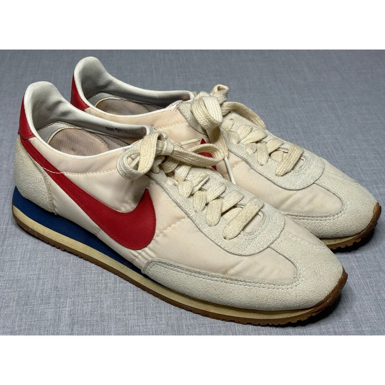 Size 12.5 - Vintage‎ Nike Waffles Running shoes Made in Korea 1980s Yellow & Blue Vintage Nike Waffle Trainers, Lady Roadrunner  main image 4