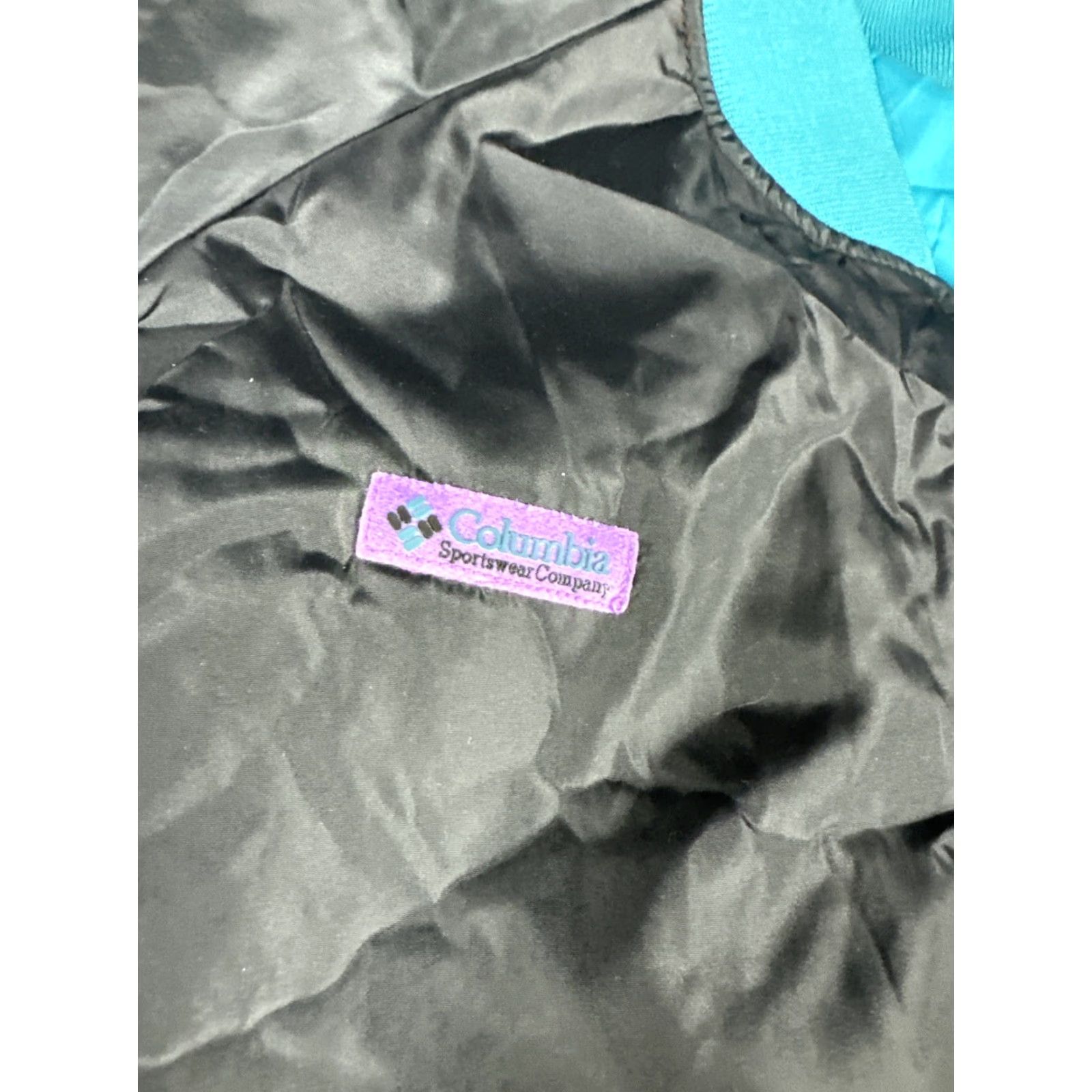 Vintage Columbia Reversible Bomber Windbreaker Jacket Men L Black Aqua Nylon Size US L / EU 52-54 / 3 - 5 Thumbnail