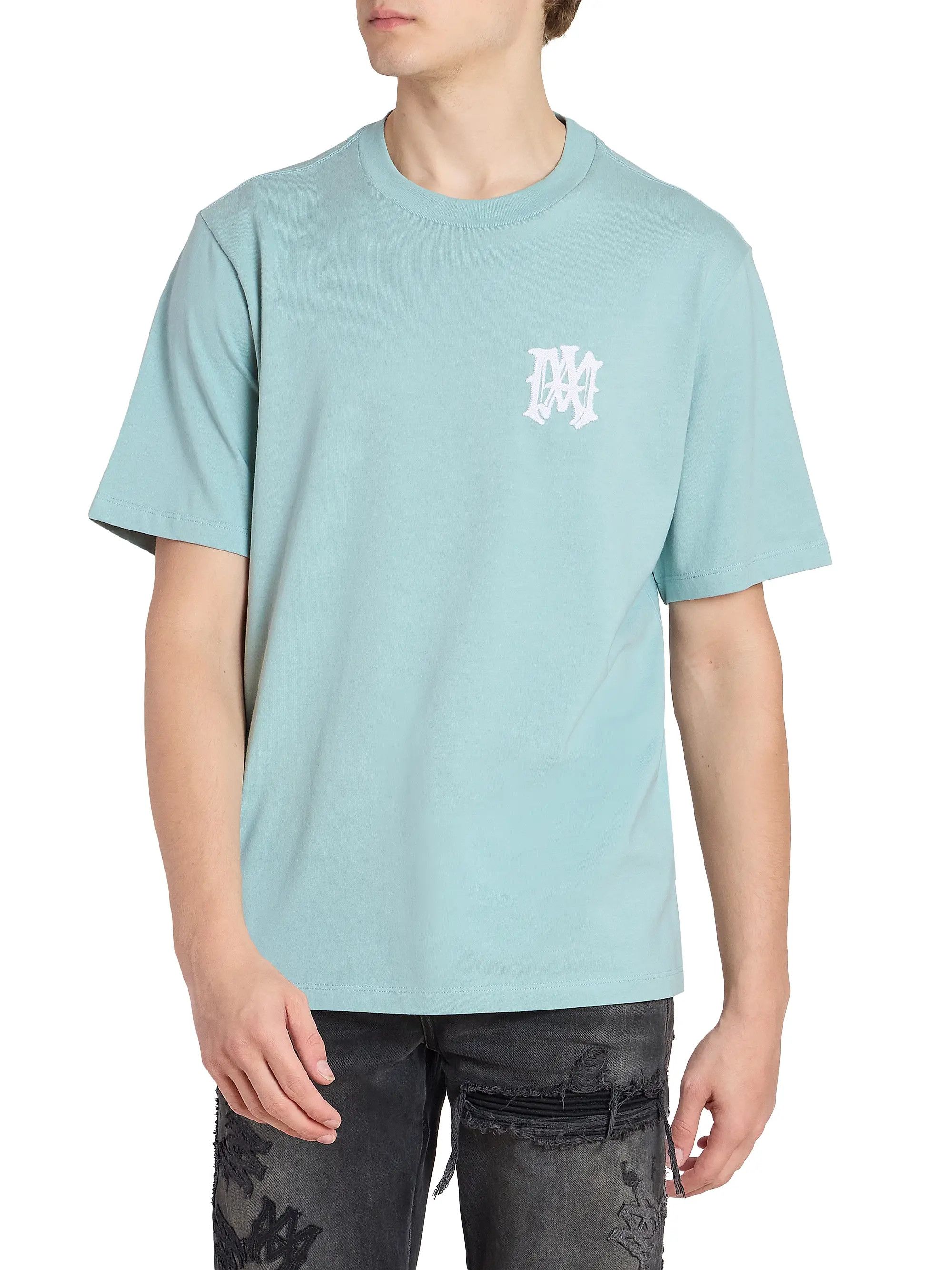 Amiri os11x0526 MA Chateau Embroidered Logo T-Shirt in Blue Size US XL / EU 56 / 4 - 3 Thumbnail