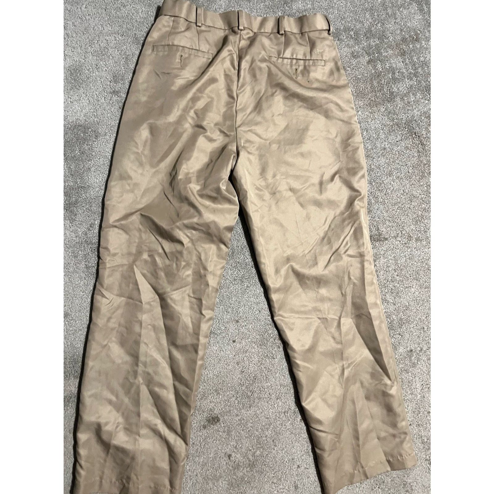Dockers DOCKERS Mens Pants Dress Flat Front Classic Fit 34x32 Khaki Brown Polyester Cotton Blend Chino 90s Army Apple Vintage? Size US 34 / EU 50 - 4 Thumbnail