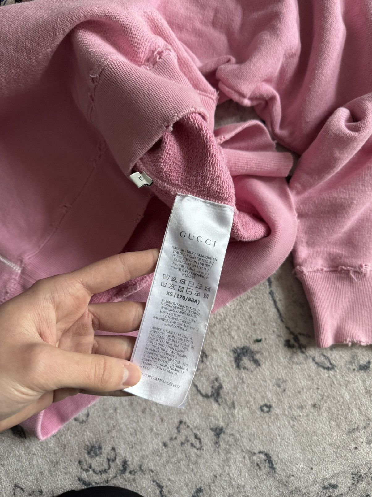 Gucci Gucci sweater jumper pink with cats logo print distressed Size US XS / EU 42 / 0 - 6 Thumbnail