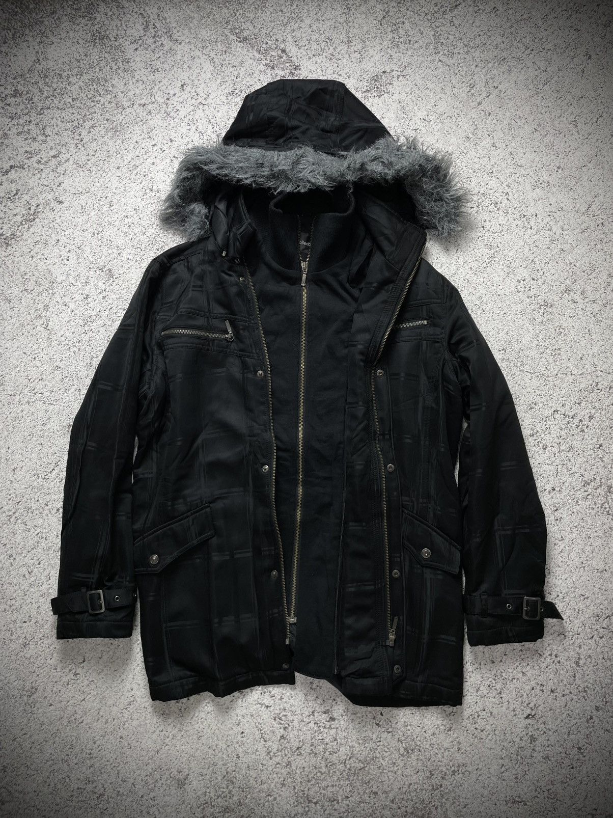 If Six Was Nine 2000s Urban Collective - Fur Hooded Jacket Vkei gothic y2k Size US L / EU 52-54 / 3 - 5 Thumbnail