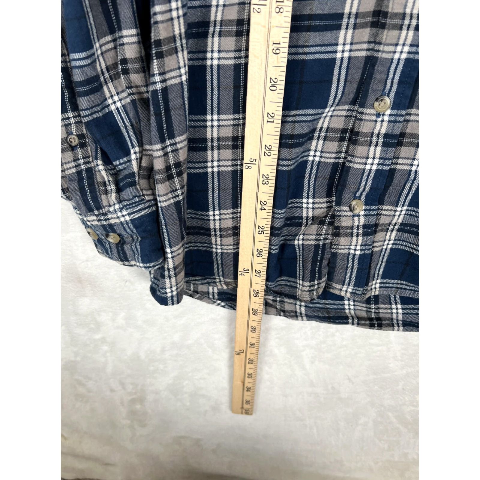 All Blues RedHead Shirt Mens LT Large Tall Blue Plaid Flannel Long Sleeve Button Up Pockets Size US L / EU 52-54 / 3 - 5 Thumbnail