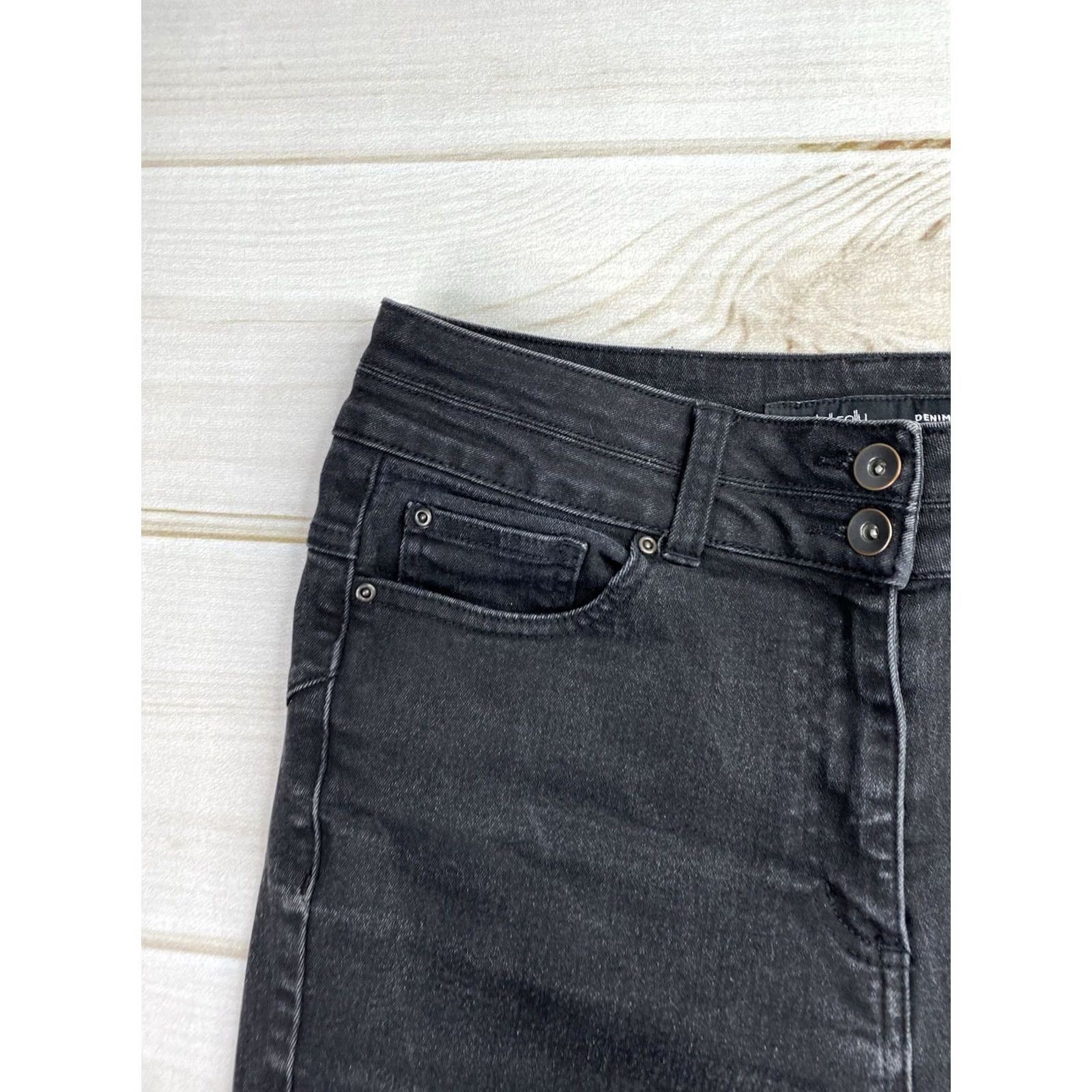 Vintage Long Tall Sally Jeans Sz 10 Black High Rise Denim 5-Pocket Pockets 32in Inseam Straight Womens Size 32" / US 10 / IT 46 - 2 Thumbnail
