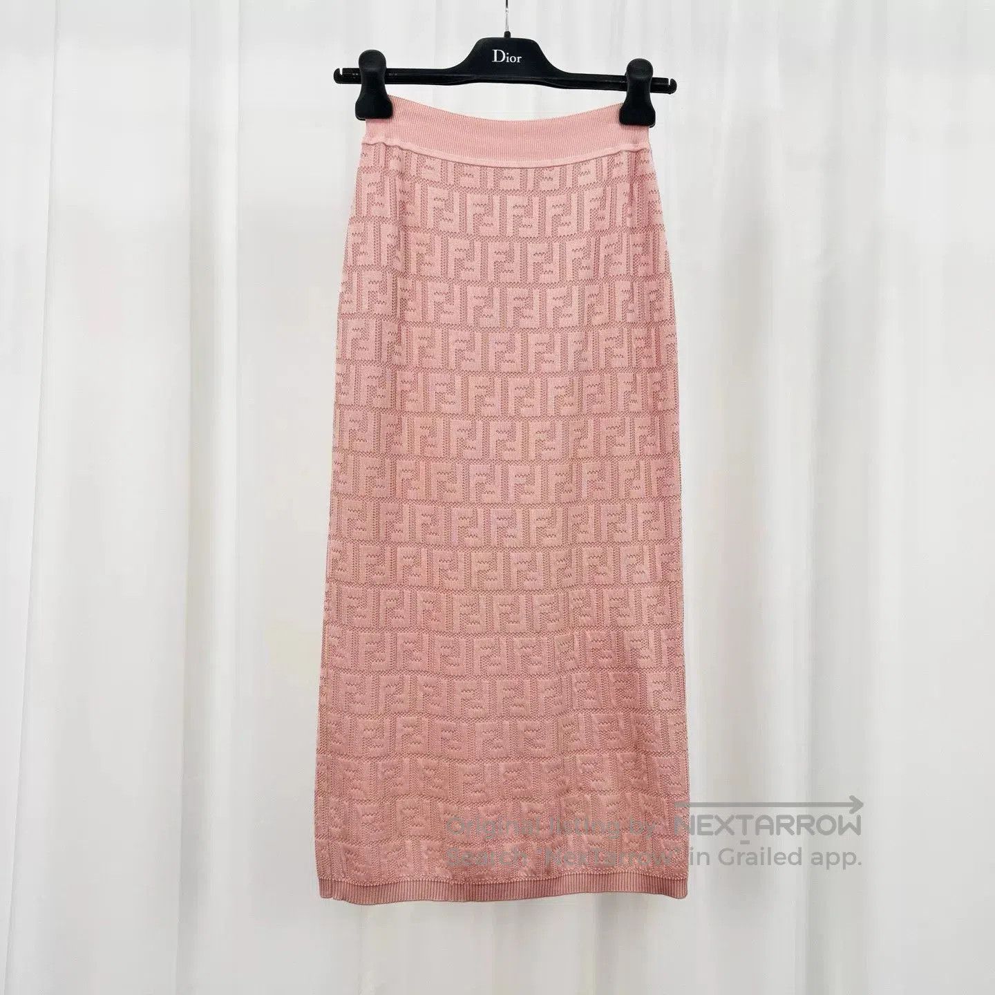 Fendi Fendi Pink Logo Knit Midi Skirt. Size 39" - 1 Thumbnail