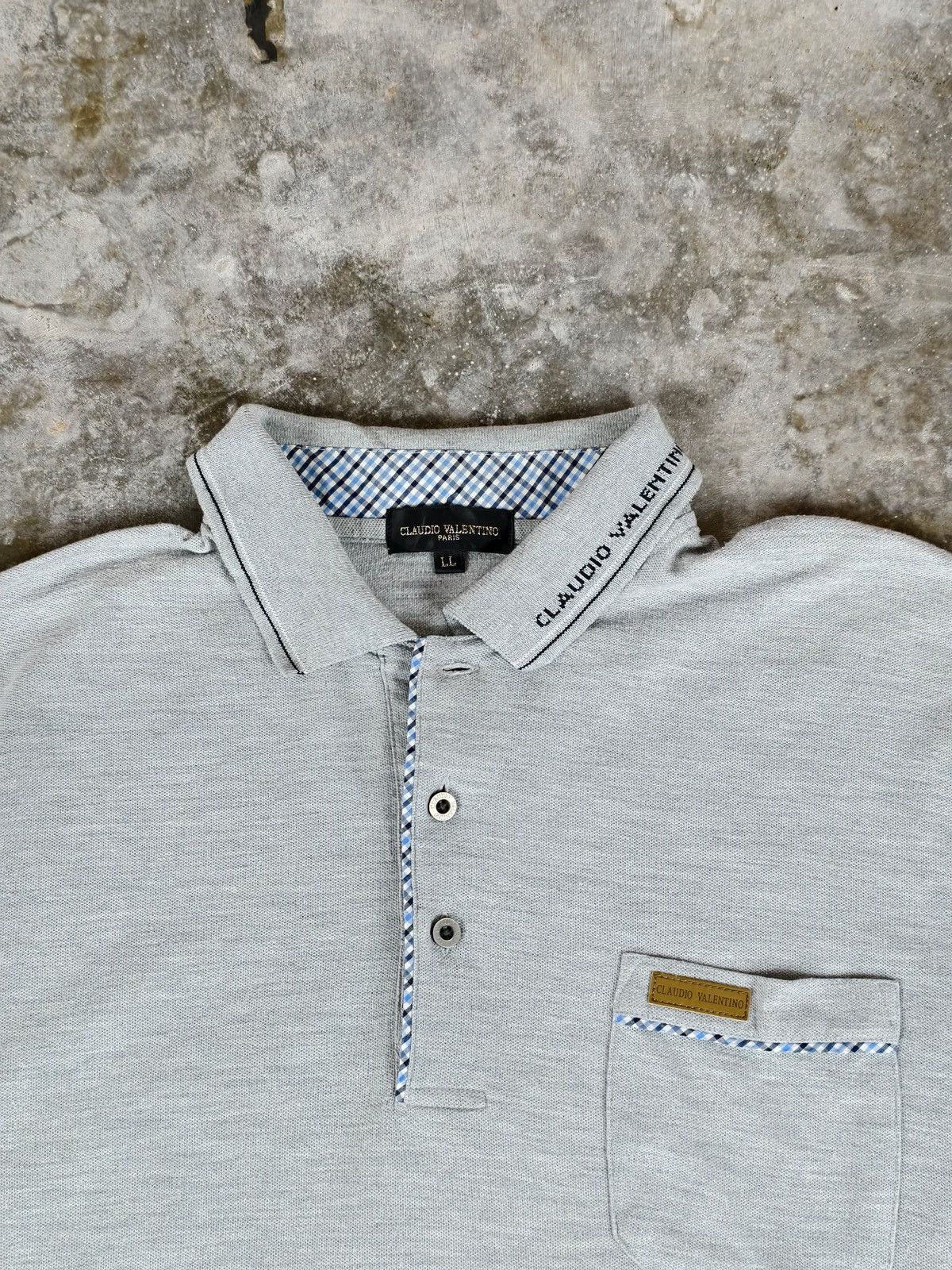Vintage Claudio Valentino Polo Shirt Size US L / EU 52-54 / 3 - 3 Thumbnail