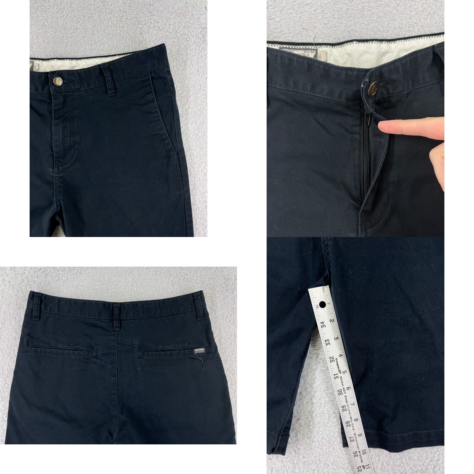 Volcom Volcom Men Shorts 30 Black Cotton Blend Twill Chino Skate Casual Inseam 10" Rise Mid 10-12" 5-Pocket Logo Size US 30 / EU 46 - 8 Thumbnail