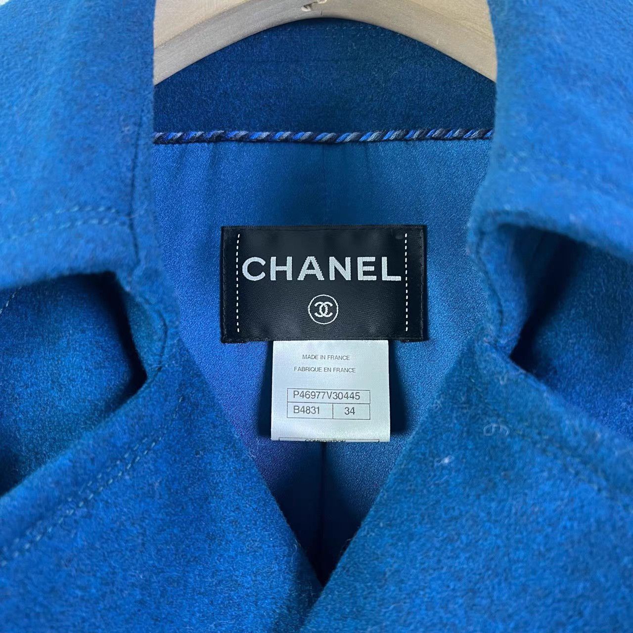 Chanel Chanel Runway Peacock Blue Wool Coat K12 Size XXS / US 00 / IT 34 - 7 Thumbnail