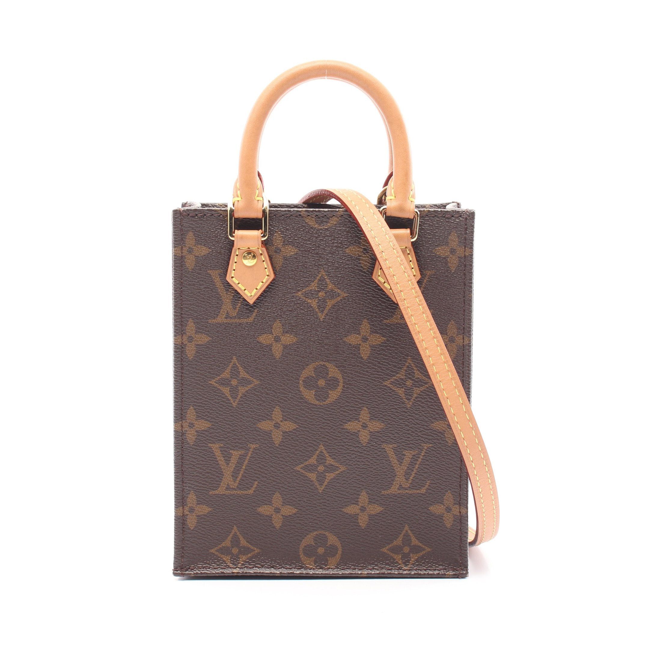 Louis Vuitton Louis Vuitton Petite Sac Plat Monogram Handbag Leather Brown Size ONE SIZE - 1 Thumbnail