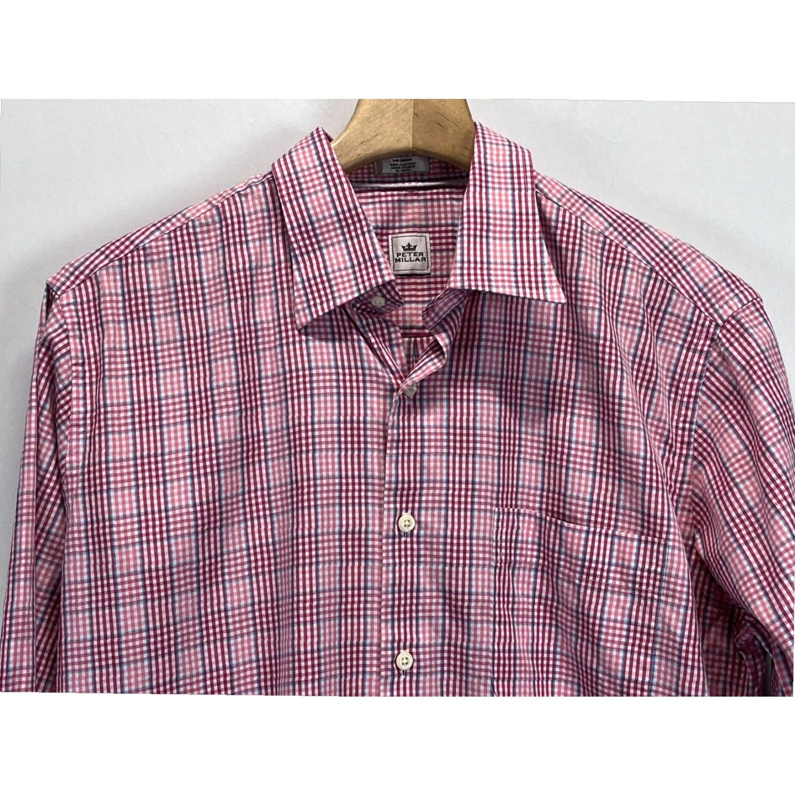 Peter Millar Peter Millar Button Down Shirt Mens Medium Pink Plaid Gingham Golf Size US M / EU 48-50 / 2 - 3 Thumbnail