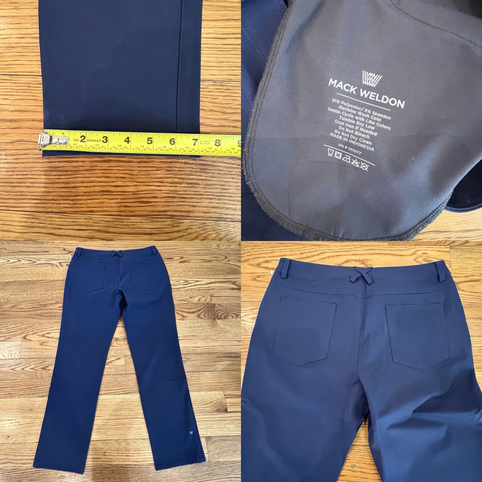 Vintage Mack Weldon Radius 5 Pocket Pant Mens Chino Straight Pant 32 Blue Regular 5-Pocket Design Logo Zipper Button Stretch Pocket Size US 32 / EU 48 - 8 Thumbnail