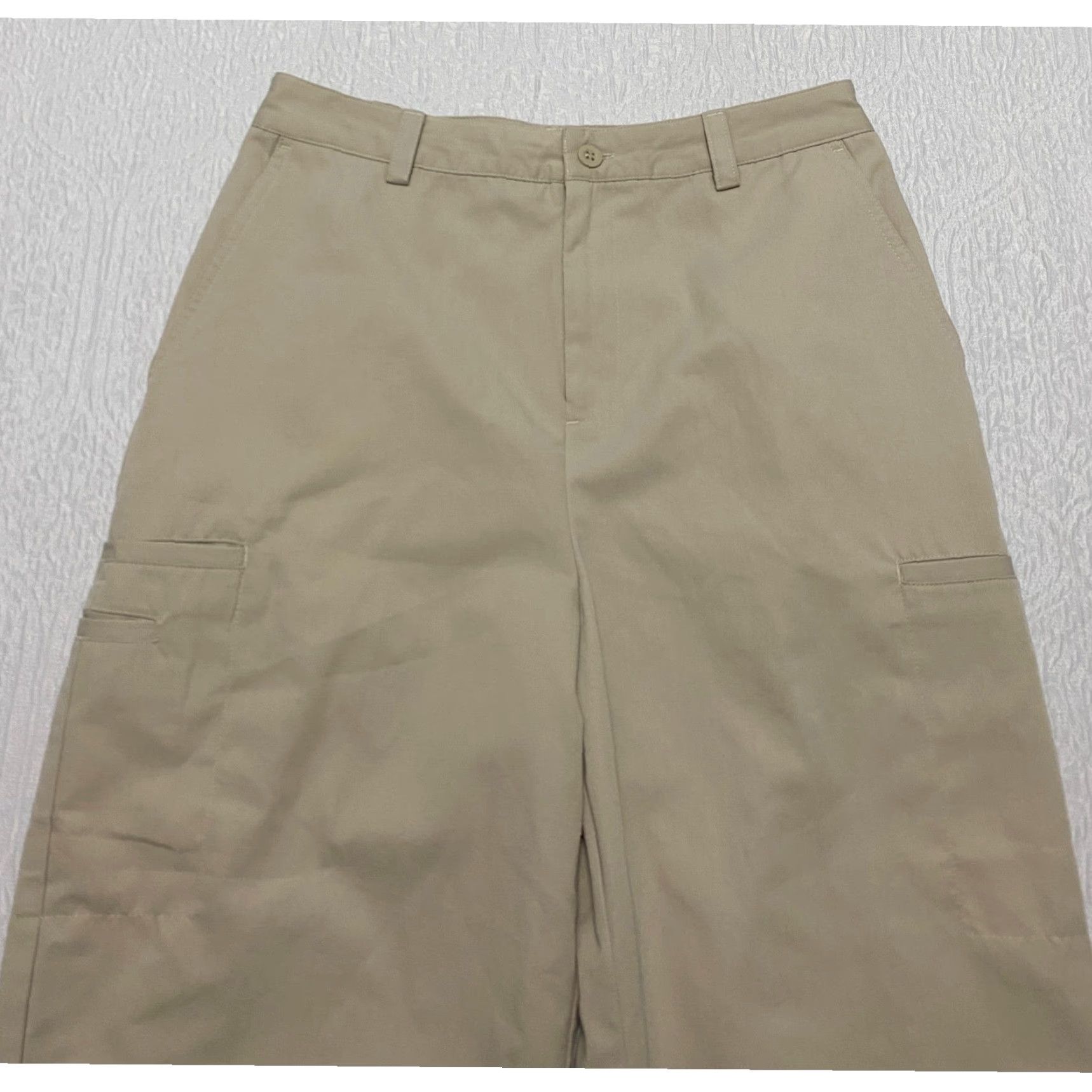 Vintage Studio Works Wide-Leg Capri Pants Women's Beige 8 Casual Relaxed Fit Twill Pockets Elastic Waist Lightweight Baggy Size 30" / US 8 / IT 44 - 3 Thumbnail