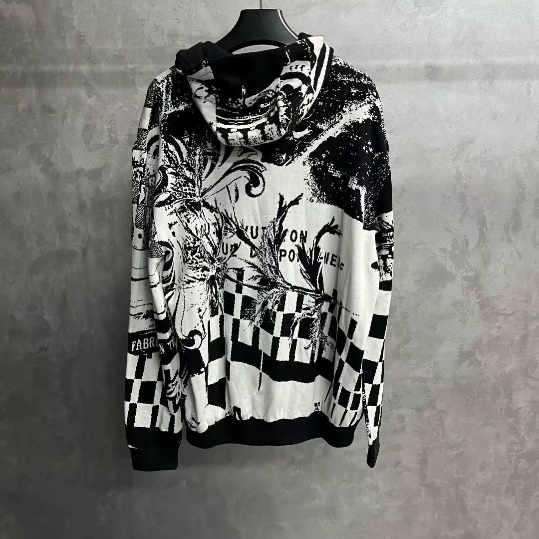 Louis Vuitton black patterned hoodie by louis vuitton Size US XXL / EU 58 / 5 - 2 Thumbnail