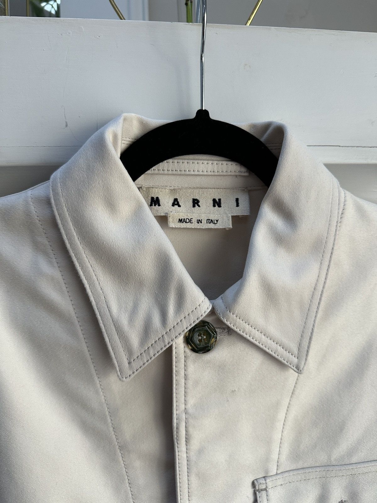 Marni Ivory Cut-Out Collared Shirt Jacket Size US S / EU 44-46 / 1 - 2 Thumbnail