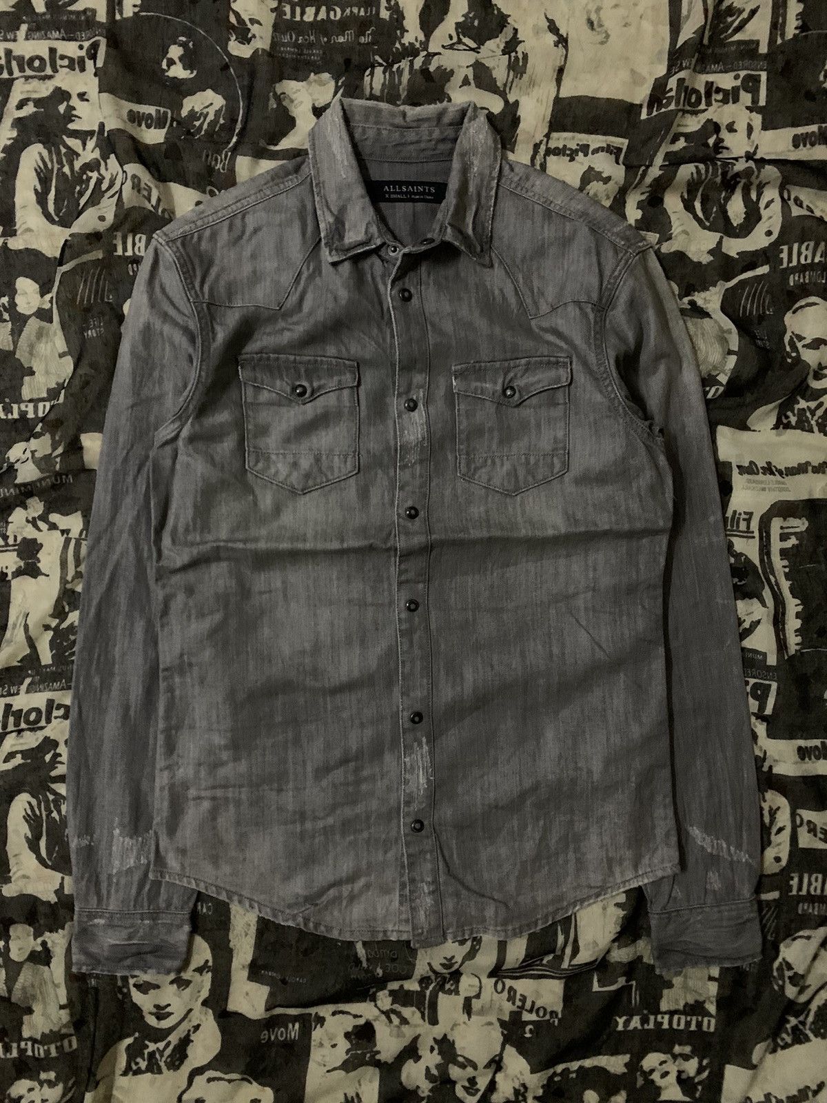 Allsaints 💥Allsaints Western Ripped Denim Size US S / EU 44-46 / 1 - 1 Thumbnail