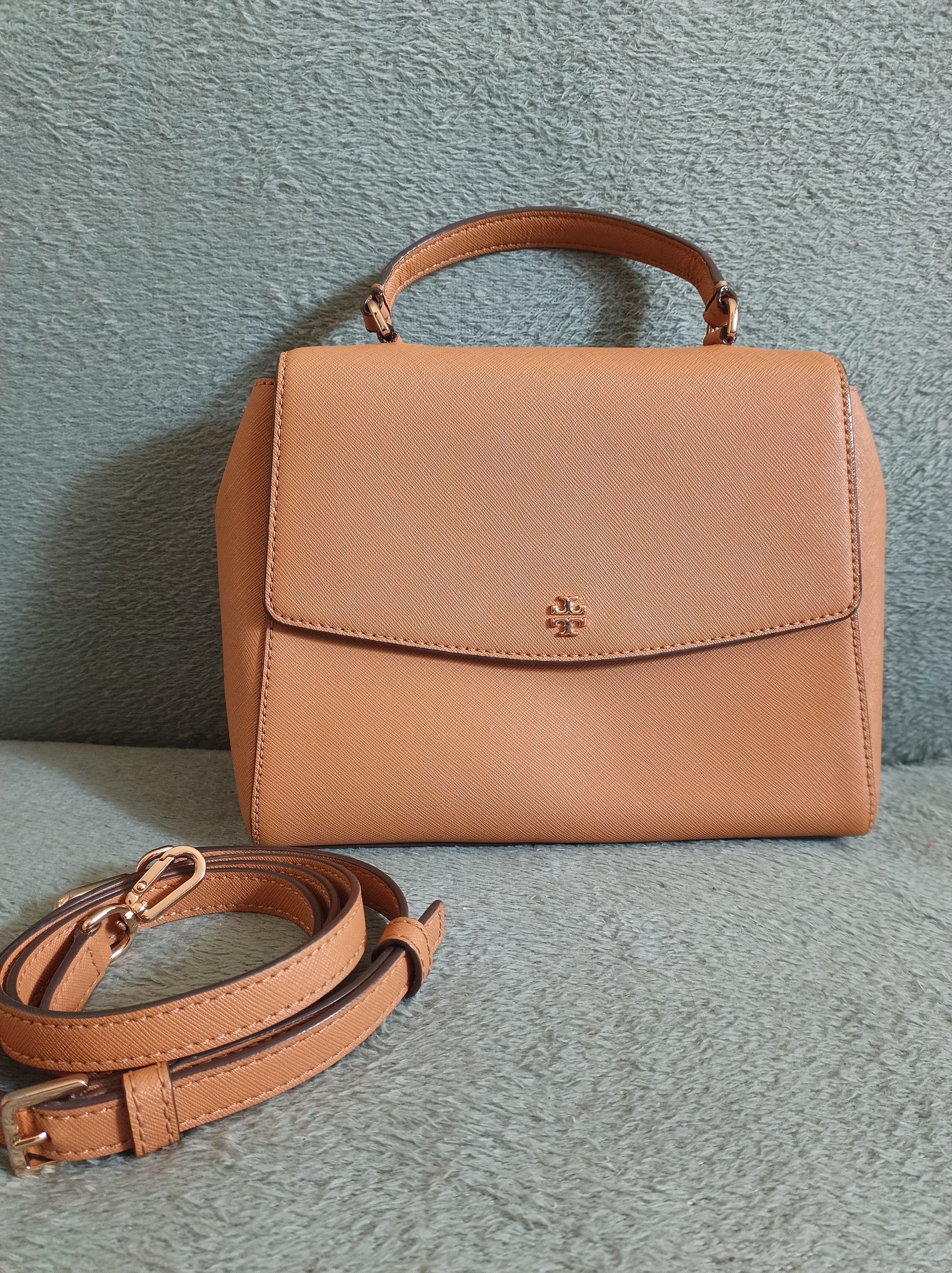 Tory Burch Tory Burch Emerson Tan Leather Flap Top Handle Crossbody Bag Size ONE SIZE - 1 Thumbnail