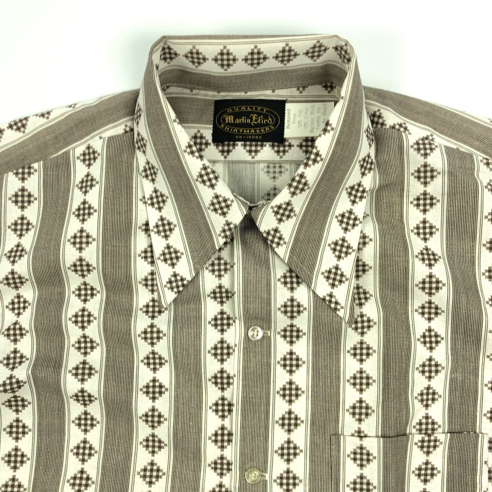 Vintage VINTAGE Martin Efird Shirt Mens L Short Sleeve Button-Up Geometric 70s True Vintage Runway Casual Mens Size US L / EU 52-54 / 3 - 3 Thumbnail