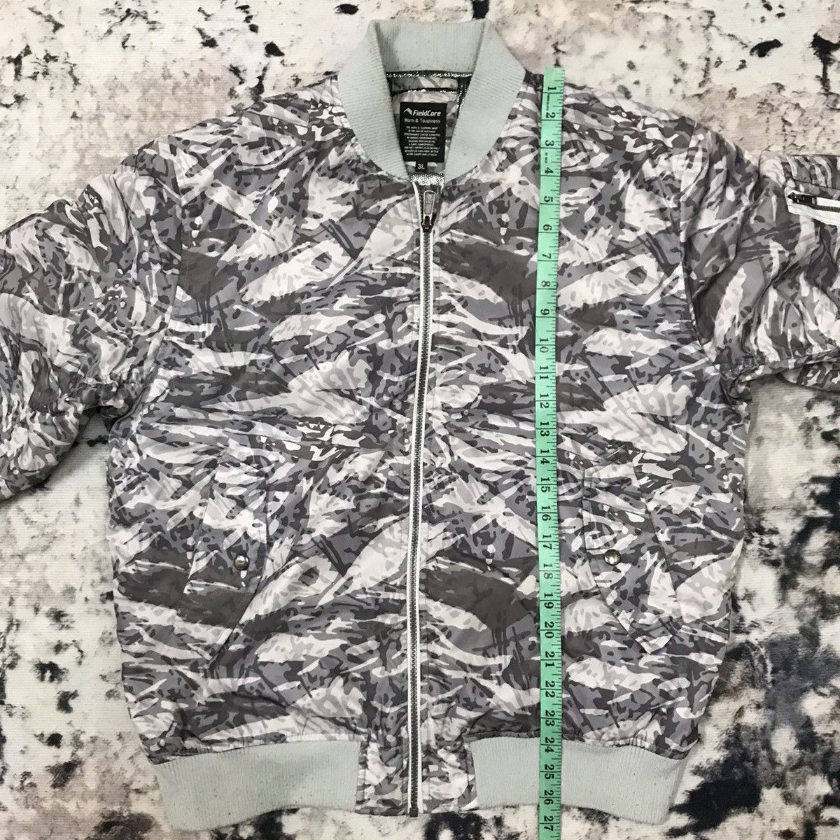 Japanese Brand Fieldcore Warm & Toughness Navy Camo Style Bomber Jacket Size US L / EU 52-54 / 3 - 13 Thumbnail