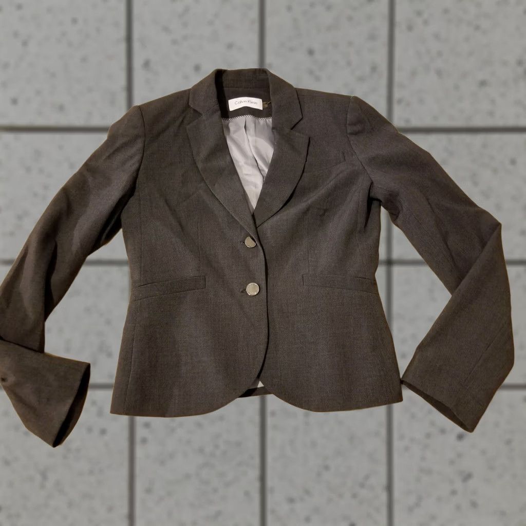 Calvin Klein Calvin Klein Jacket Womens 2 Gray Blazer Grey Size XS / US 0-2 / IT 36-38 - 1 Thumbnail