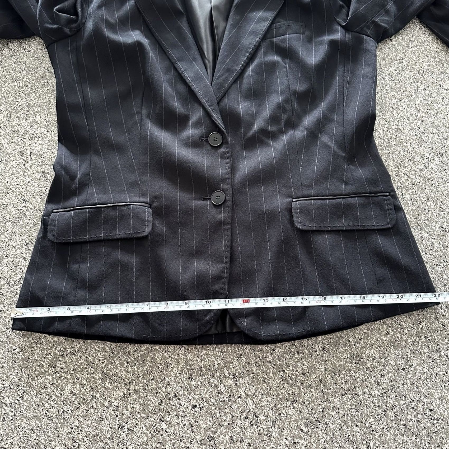 Vintage New York & Company Blazer Women’s 12 Black Button Stretch Short Sleeve? Size XL / US 12-14 / IT 48-50 - 7 Thumbnail