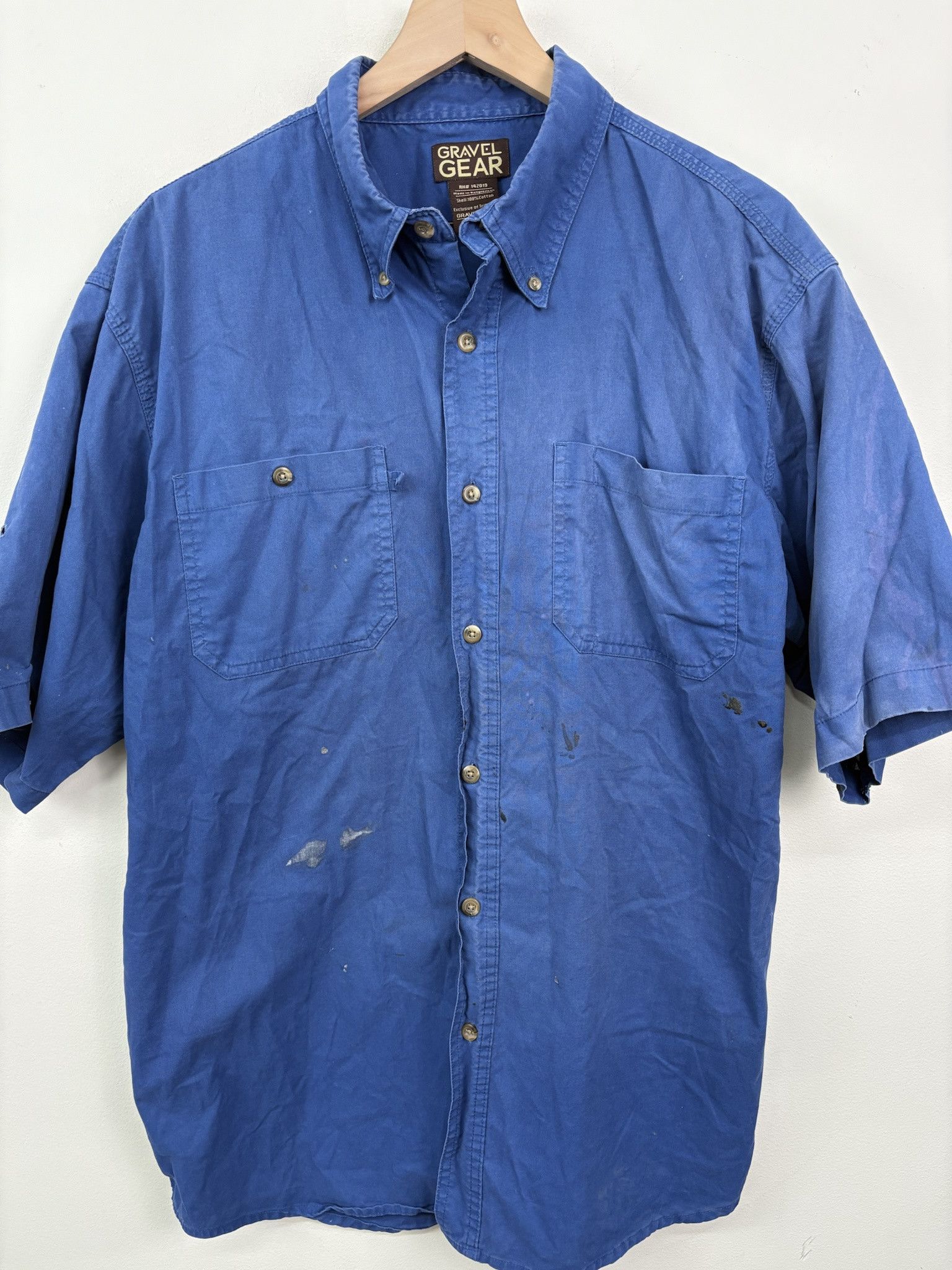Gap × Polo Ralph Lauren × Vintage Vintage Short Sleeve Distressed Gravel Gear Button Up Collared Shirt Size L Size US L / EU 52-54 / 3 - 1 Thumbnail