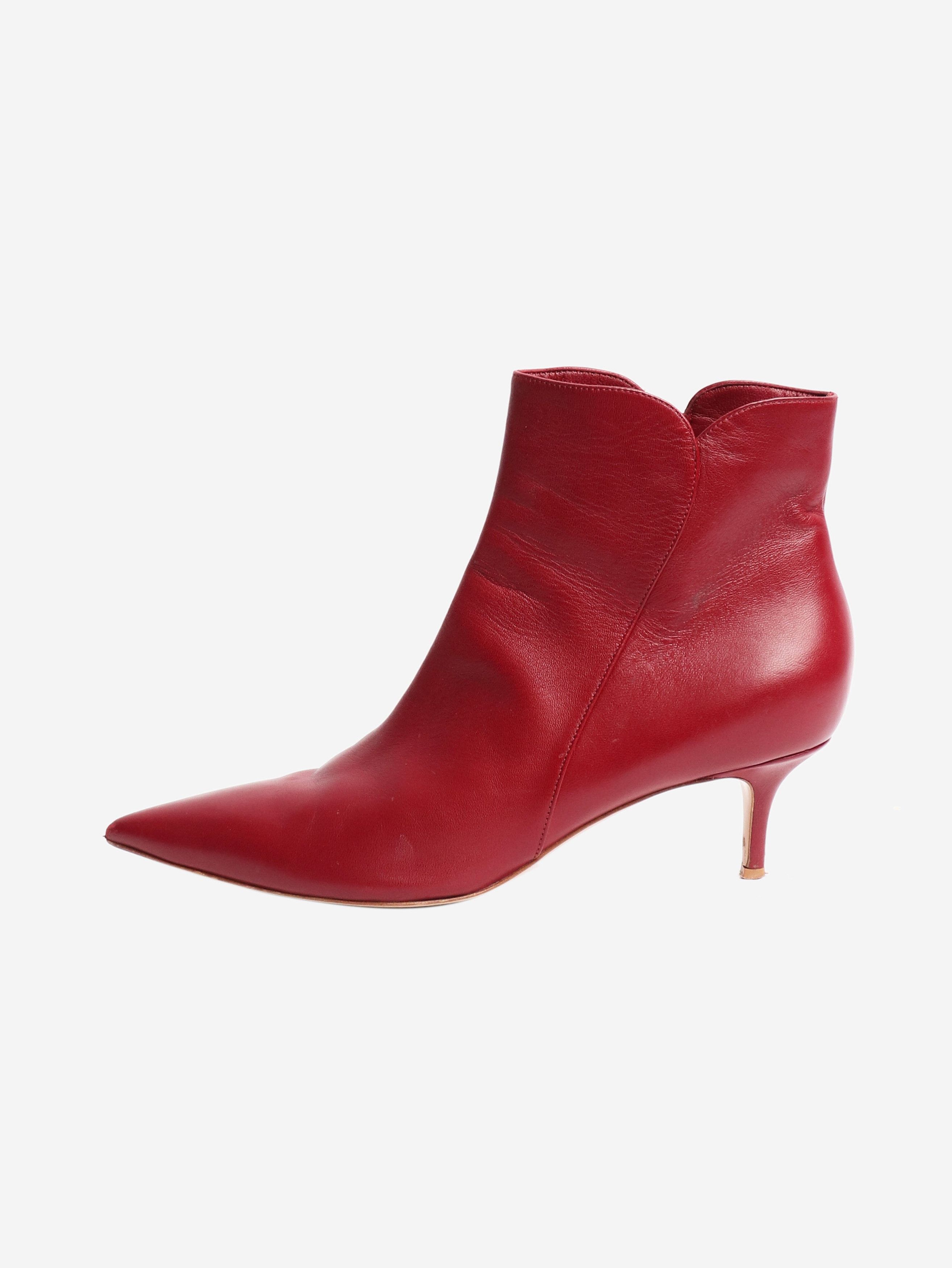 Gianvito Rossi Burgundy ankle boots - UK 8 Size US 10.5 / IT 40.5 - 1 Thumbnail