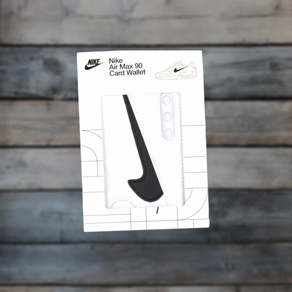 Nike Nike Air Max 90 Card Wallet Iconic 90's Two Sleeves Three Card Slots White Black Men Wallet Cardholder Size ONE SIZE - 1 Thumbnail