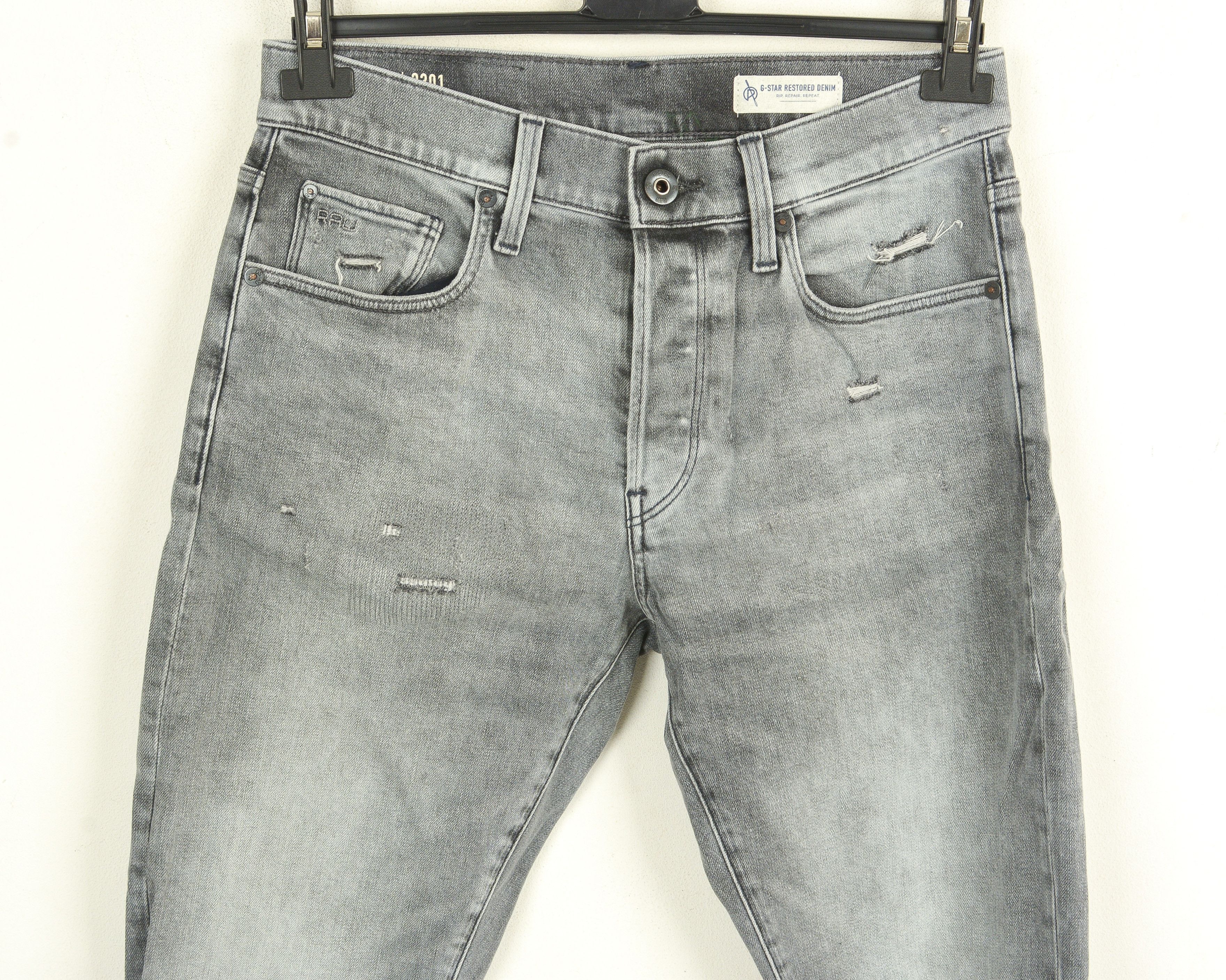 G-Star 3301 SLIM COJ W31 L32 Jeans Restored Denim Pants Ripped Size US 31 - 2 Thumbnail