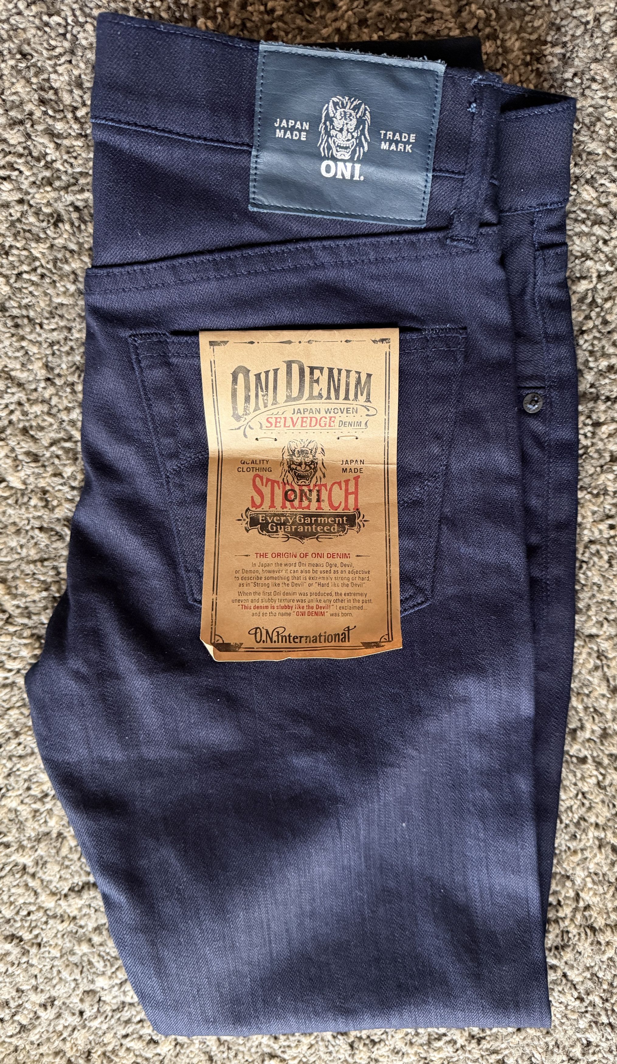 Oni ONI 526S-IDBK Indigo Black 11oz Stretch Denim Size US 31 - 1 Thumbnail