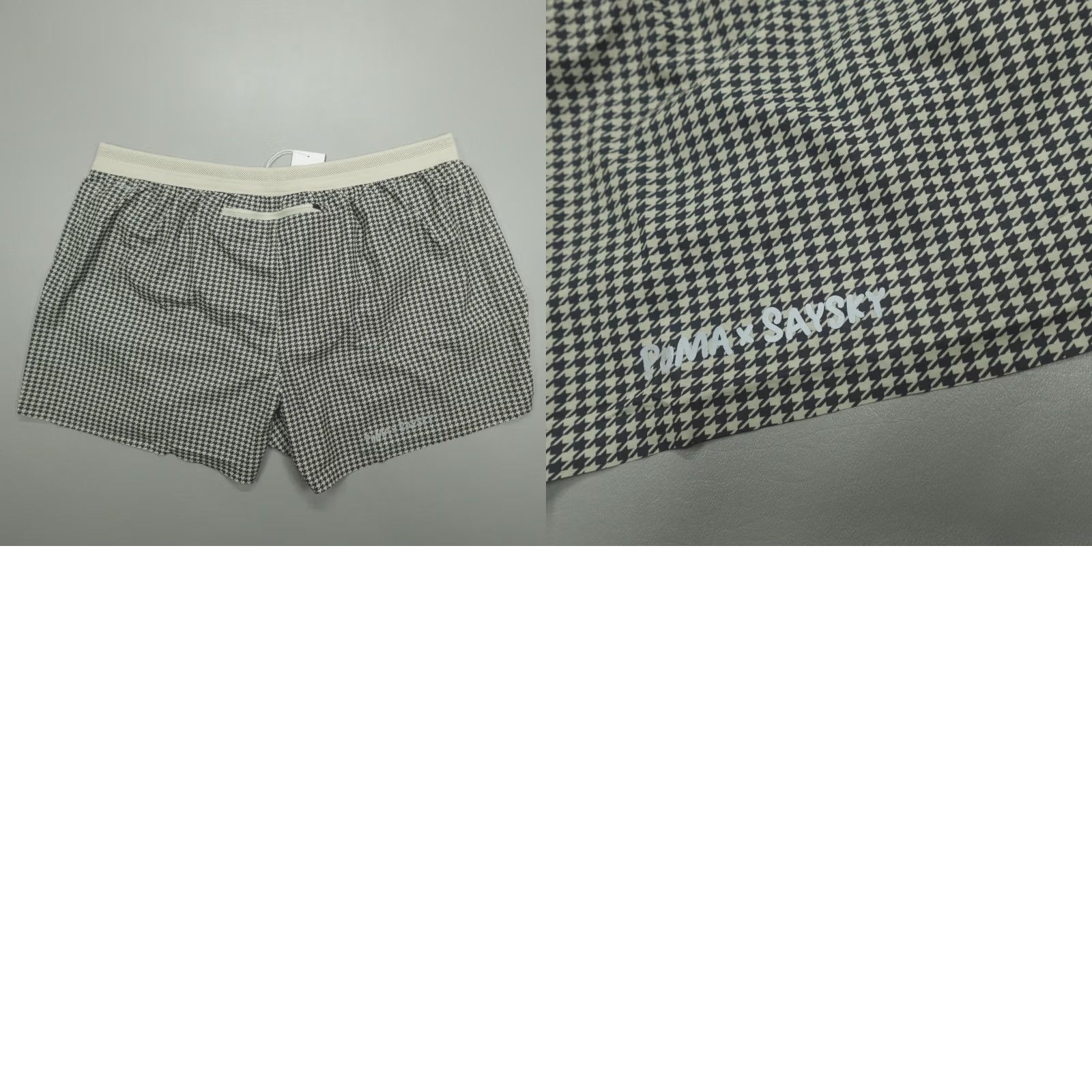 Puma PUMA X SAYSKY Running Lined Shorts Men's 2XL Houndstooth Print Multicolor athletic Moisture Wicking Drawstring Pockets Reflective 526958 71 Size US 39 - 9 Thumbnail