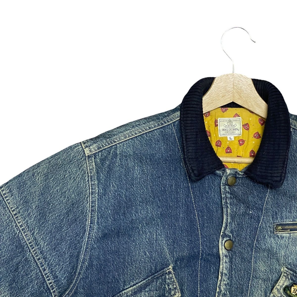 Big John Vintage 90s Big John Utility Denim Bomber Jacket Boxy Fit Size US L / EU 52-54 / 3 - 7 Thumbnail