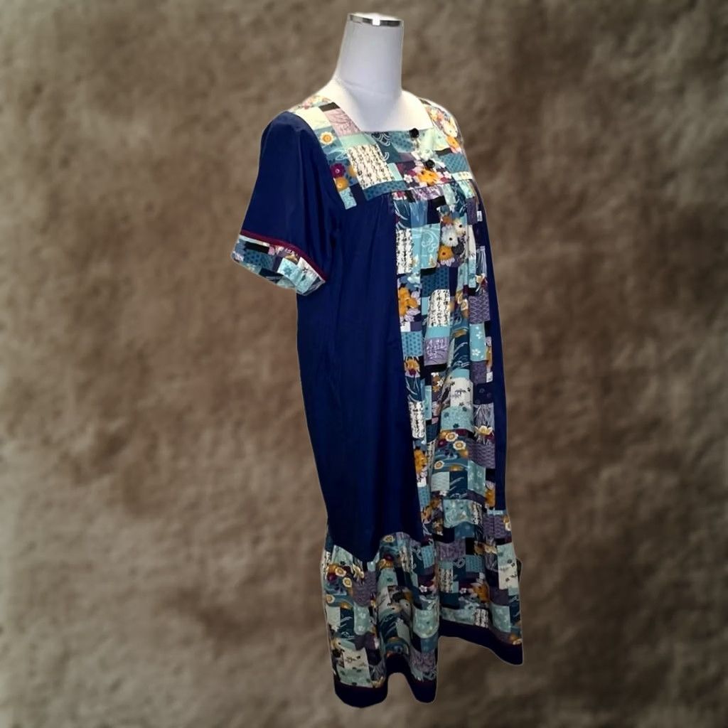 Vintage RM Dress Womens Large Floral Patchwork Hawaiian Button Front Made USA Pockets Size S / US 4 / IT 40 - 1 Thumbnail