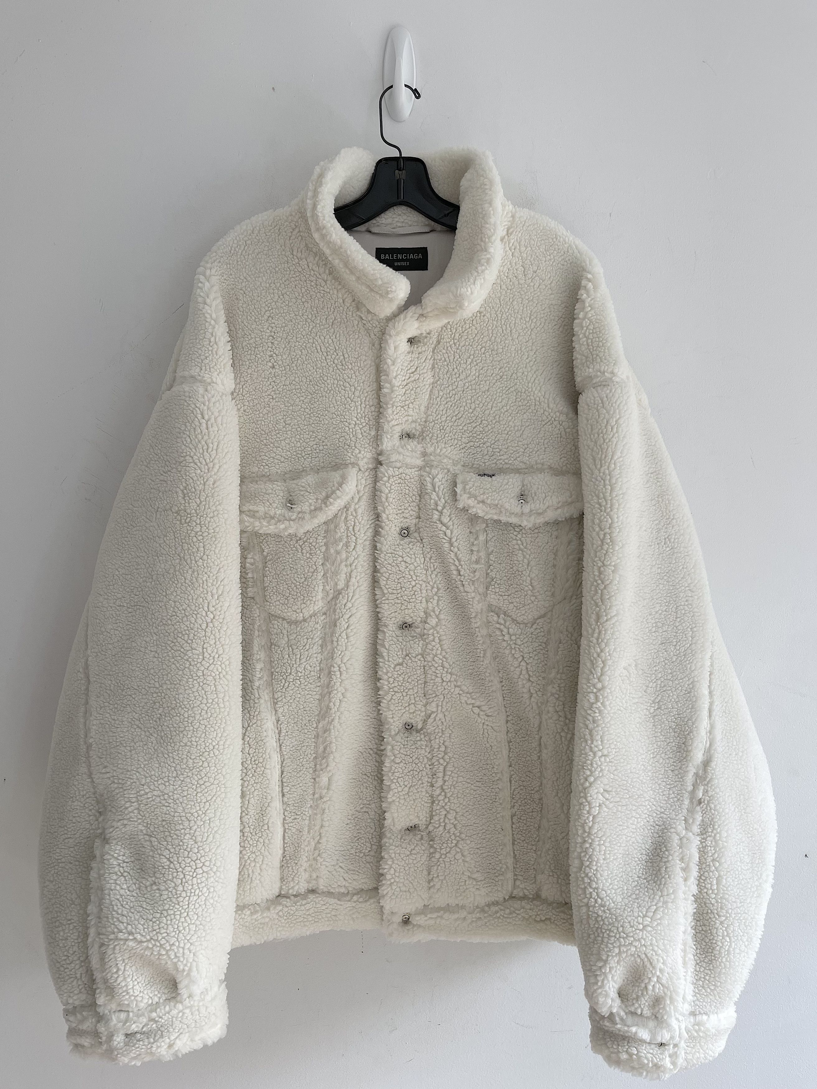 Balenciaga New Oversize Fake Shearling Trucker Jacket (3) | Grailed