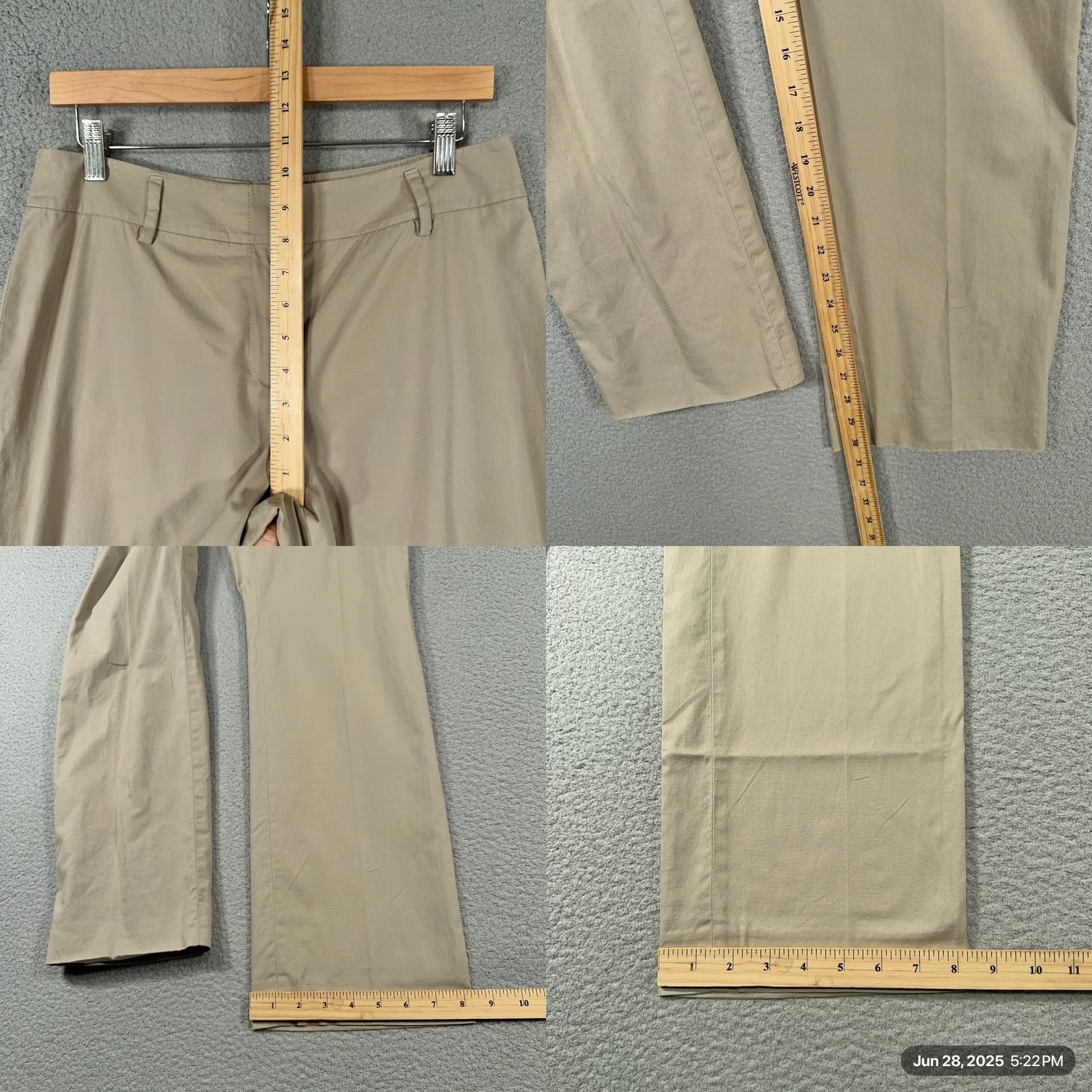 Vintage Akris Punto Pants Womens 8 Beige Flat Front Chino Lightweight Stretch Flawed Size 30" / US 8 / IT 44 - 9 Thumbnail
