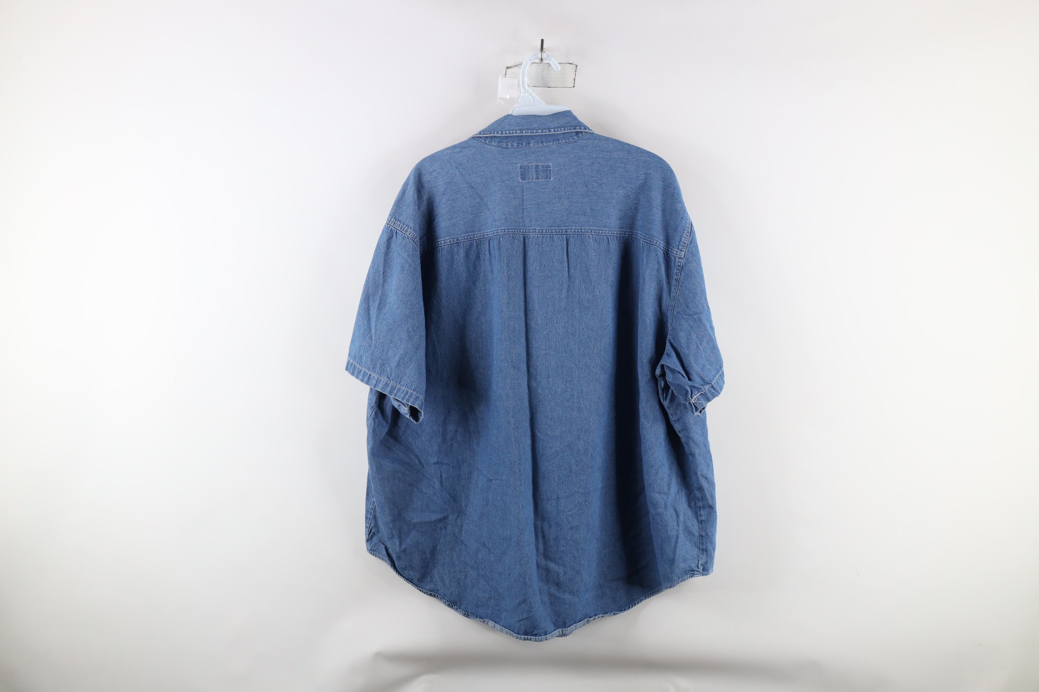 Vintage Vintage 90s Streetwear Short Sleeve Jean Button Shirt Blue Size S / US 4 / IT 40 - 8 Thumbnail