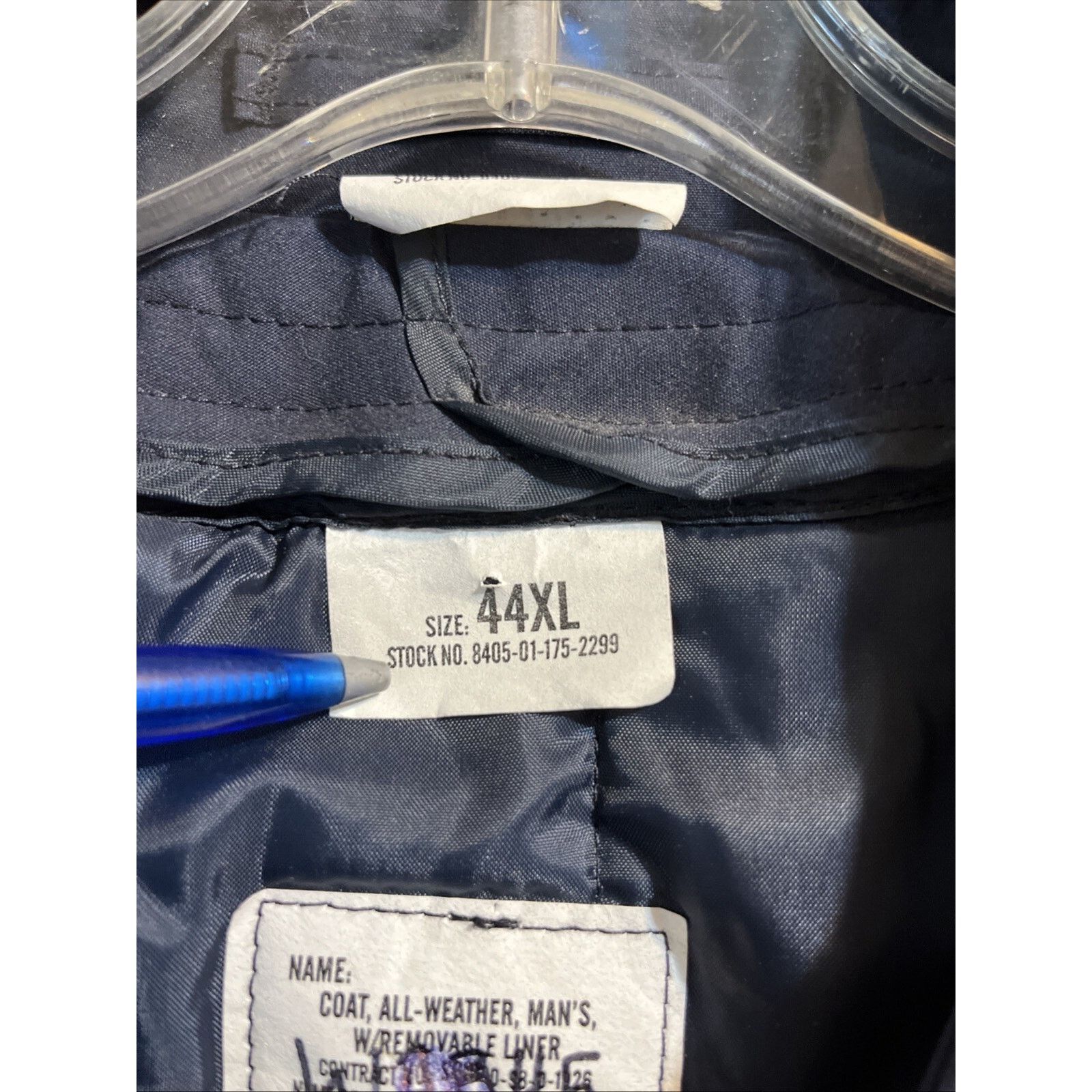 Other US Military Vintage Mens 44 XL Navy Blue 8 Button Trenchcoat Size US XL / EU 56 / 4 - 4 Thumbnail