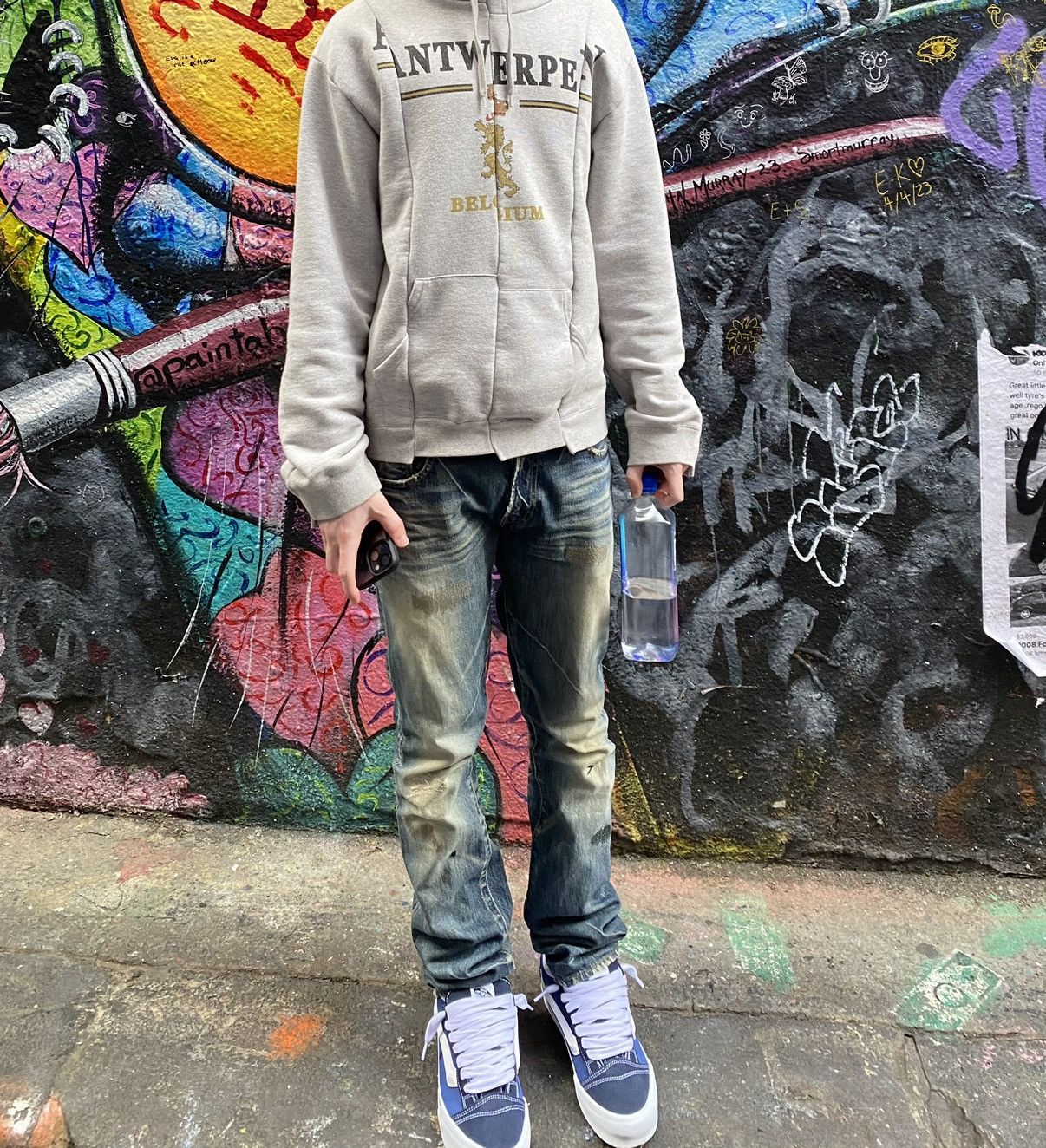 Vetements AW18 Antwerpen Grey Reconstructed Pullover Hoodie Size US M / EU 48-50 / 2 - 5 Thumbnail