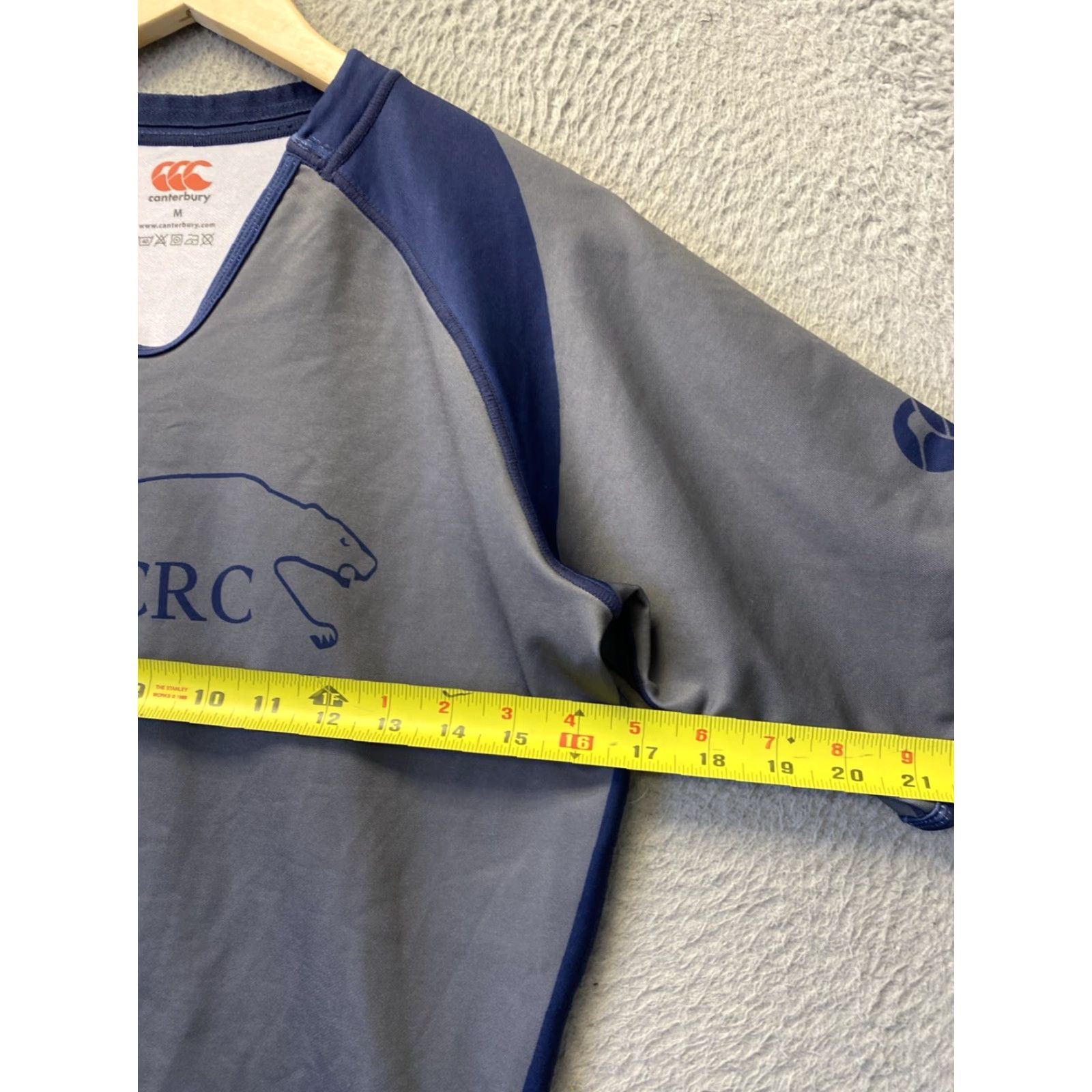 Vintage Canterbury of New Zealand Shirt Mens Jersey Fitted Short Sleeve Blue CCC Logo Size M Gray Activewear Rugby Size US M / EU 48-50 / 2 - 7 Thumbnail