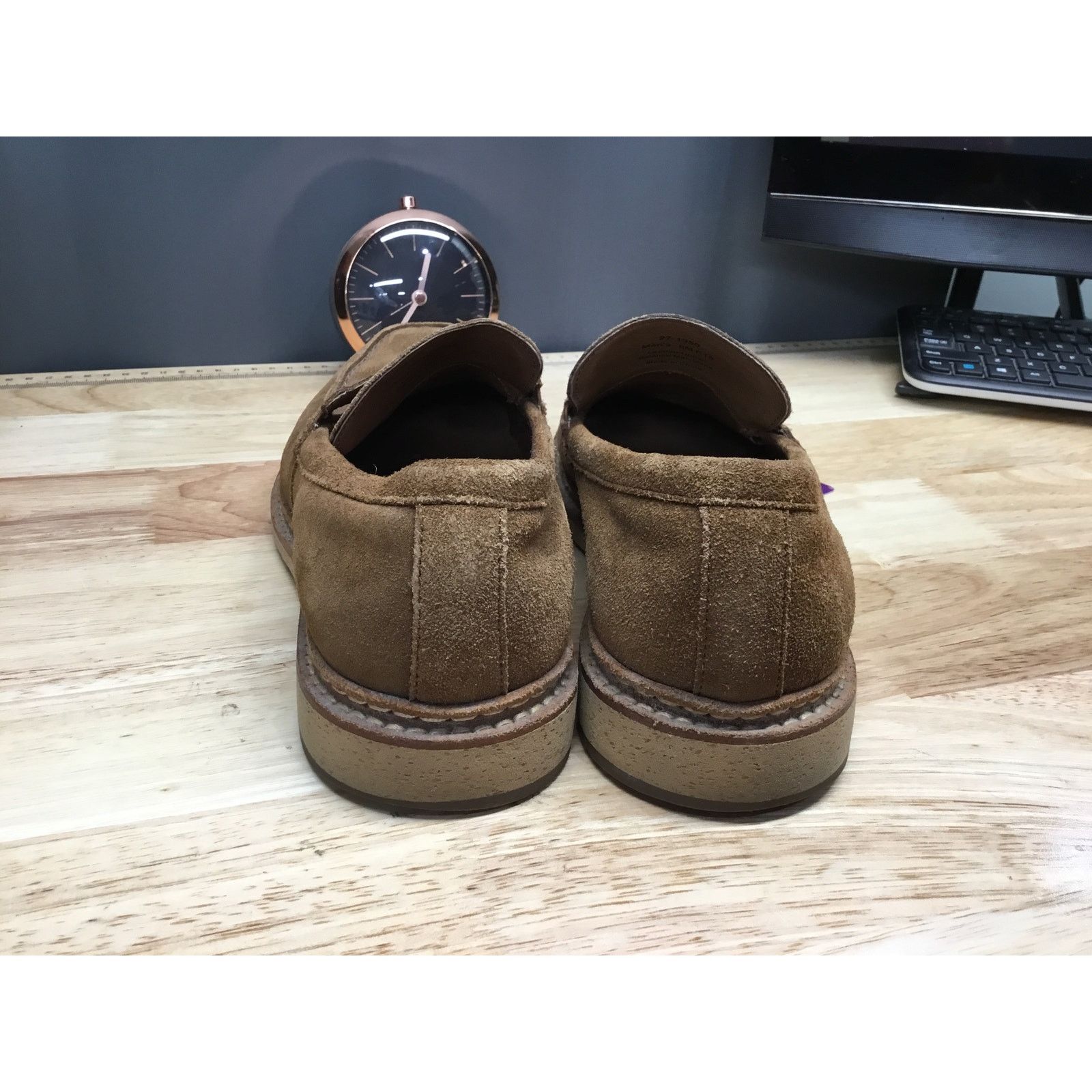 Johnston & Murphy Johnston & Murphy Brown Suede Slip-On Penny Loafers Men's 9 Size US 9 / EU 42 - 3 Thumbnail