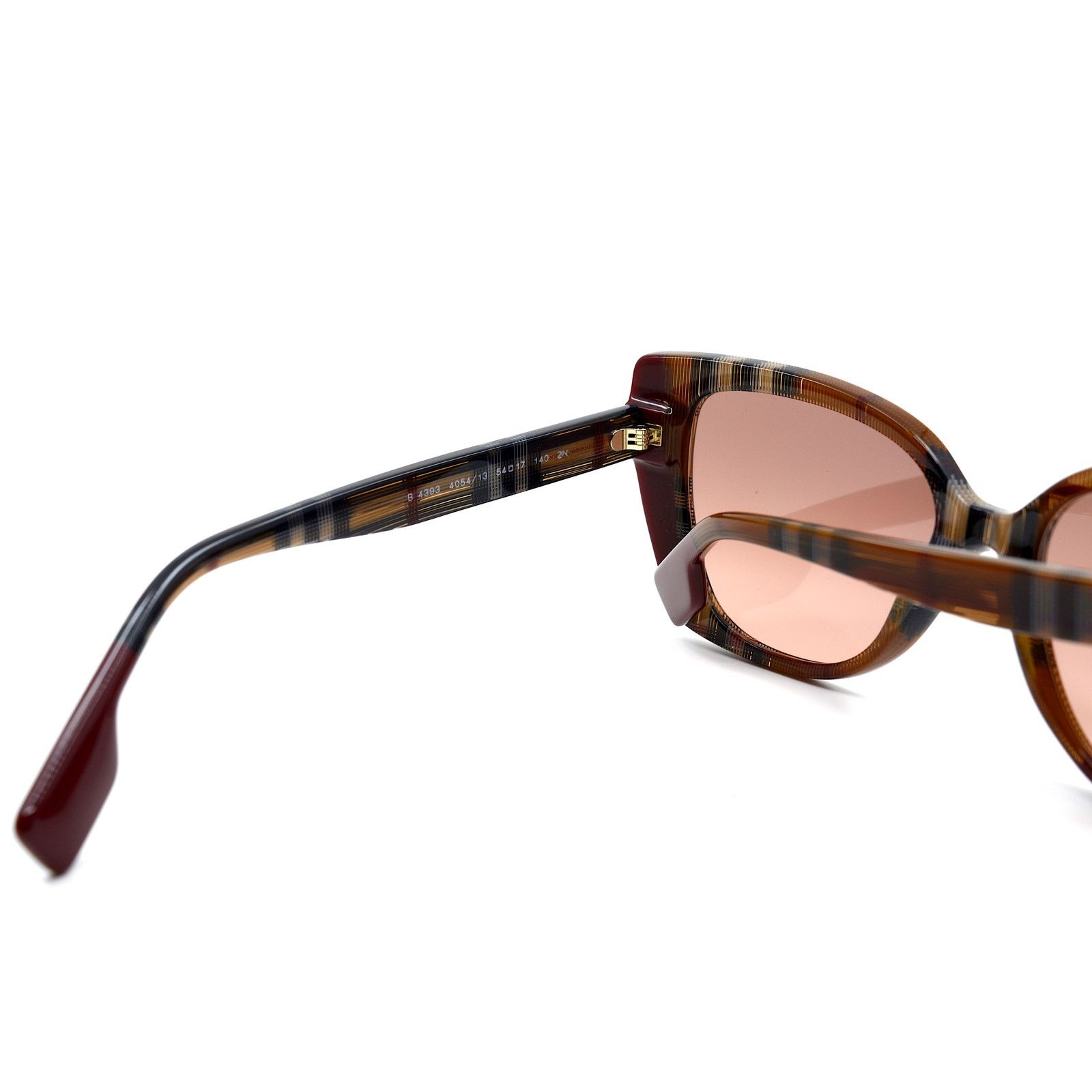 Burberry NEW BURBERRY MERYL BE4393 CHECK BROWN/BORDEAUX SUNGLASSES Size ONE SIZE - 11 Thumbnail