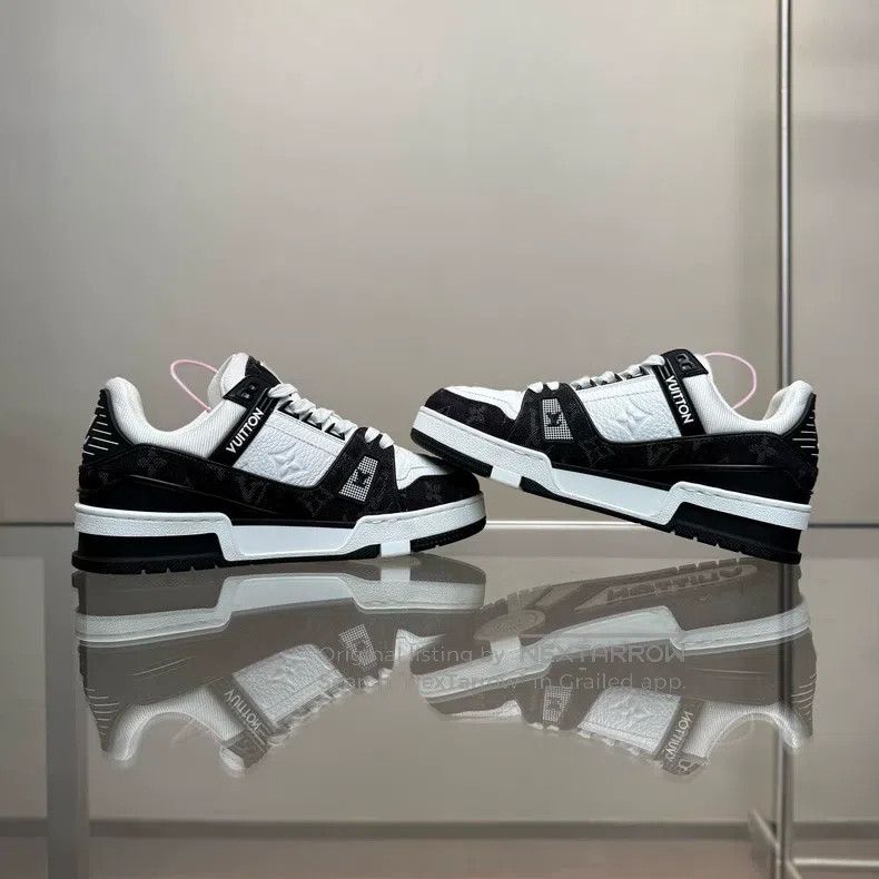 Louis Vuitton Louis Vuitton Trainer Black and White Denim shoes Size US 6 / IT 36 - 8 Thumbnail