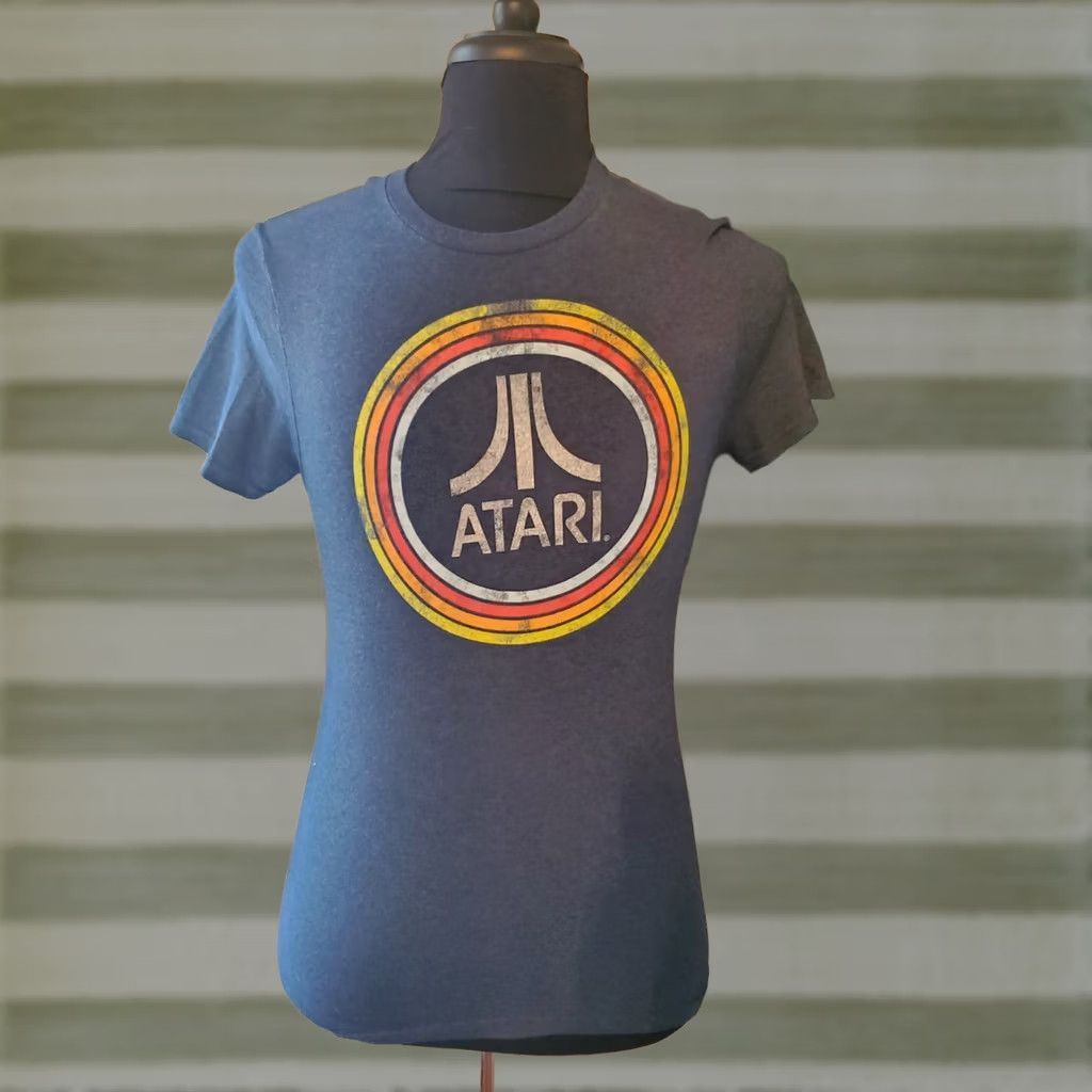 Rainbow Atari Men's Shirt Small Video Game Short Sleeve Blue Rainbow Circle Design Size US S / EU 44-46 / 1 - 1 Thumbnail