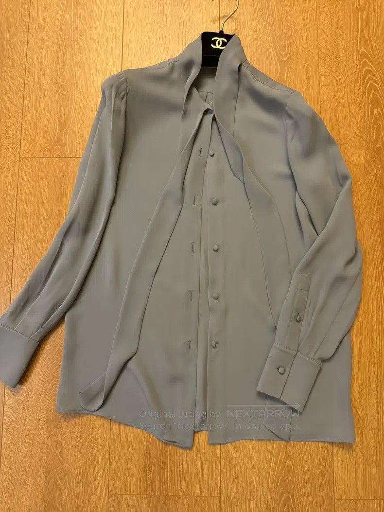 Valentino Silk mist blue blue-gray shirt