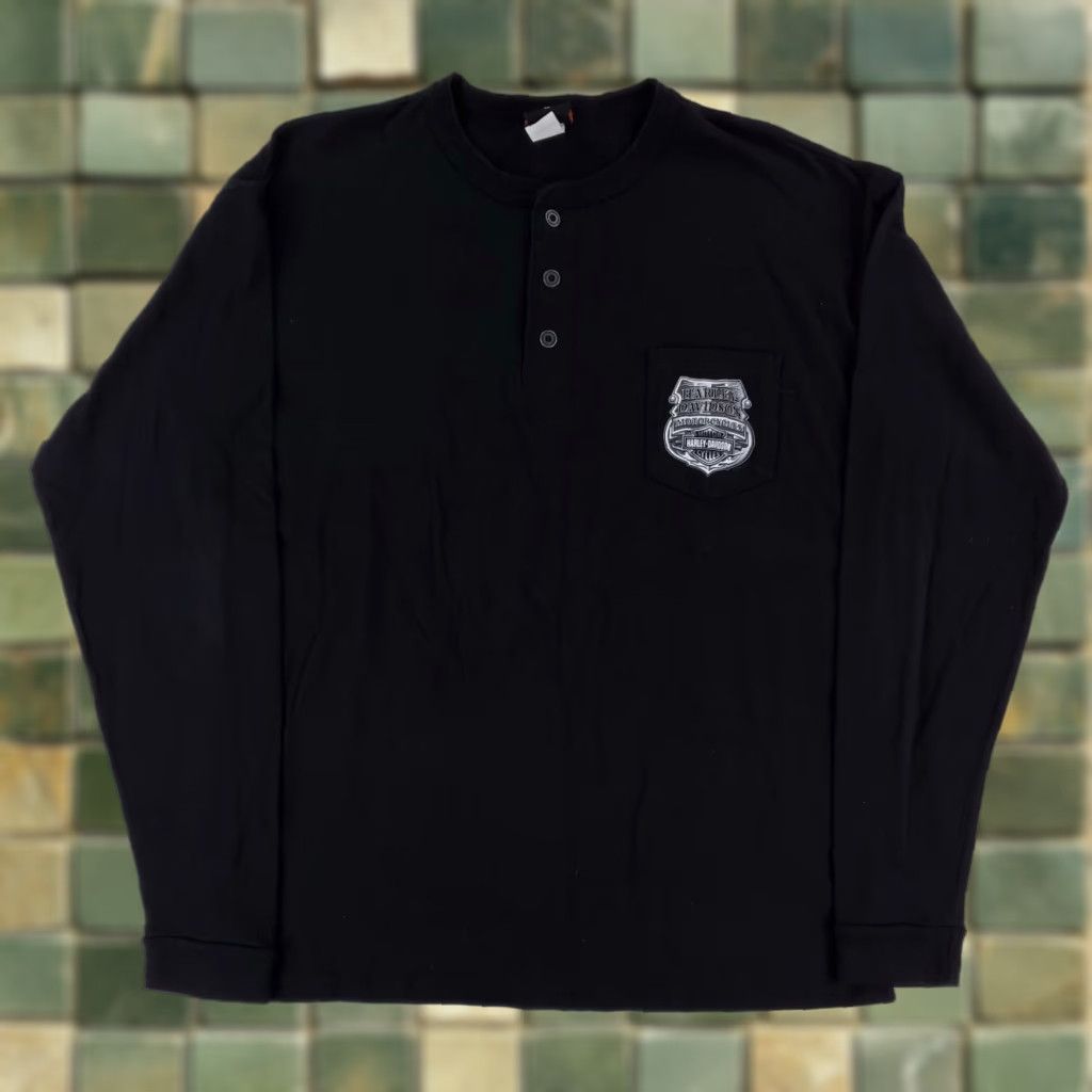 Harley Davidson VINTAGE Harley-Davidson VTG Henley Long Sleeve T Shirt Made USA Mens XL Black USA Mens XL Shirt Size US XL / EU 56 / 4 - 1 Thumbnail