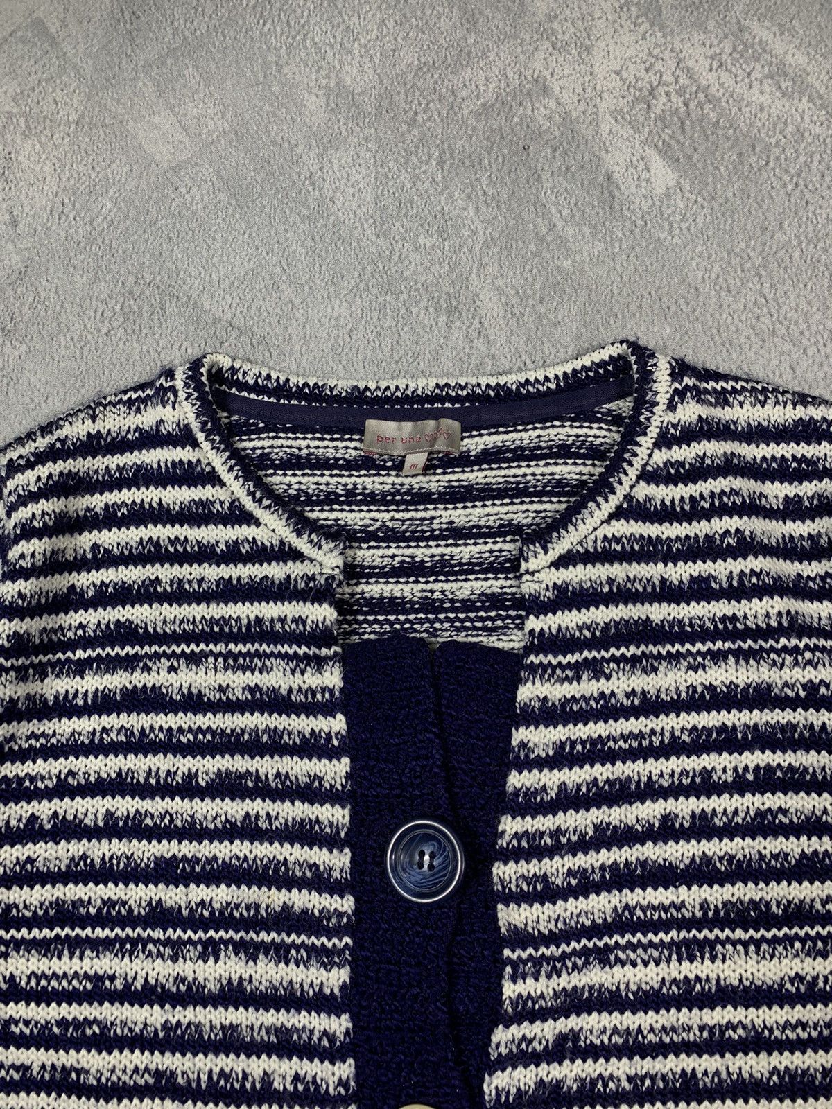 Japanese Brand × Vintage Vintage Y2KJapanese striped cardigan sweater oldmoney size M Size M / US 6-8 / IT 42-44 - 4 Thumbnail
