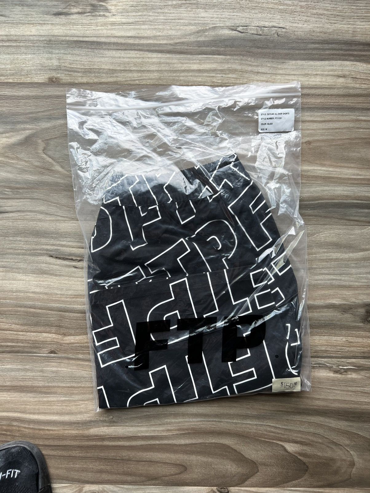 image of Fuck The Population Ftp All Over Outline Logo Short in Black, Men's (Size 32)